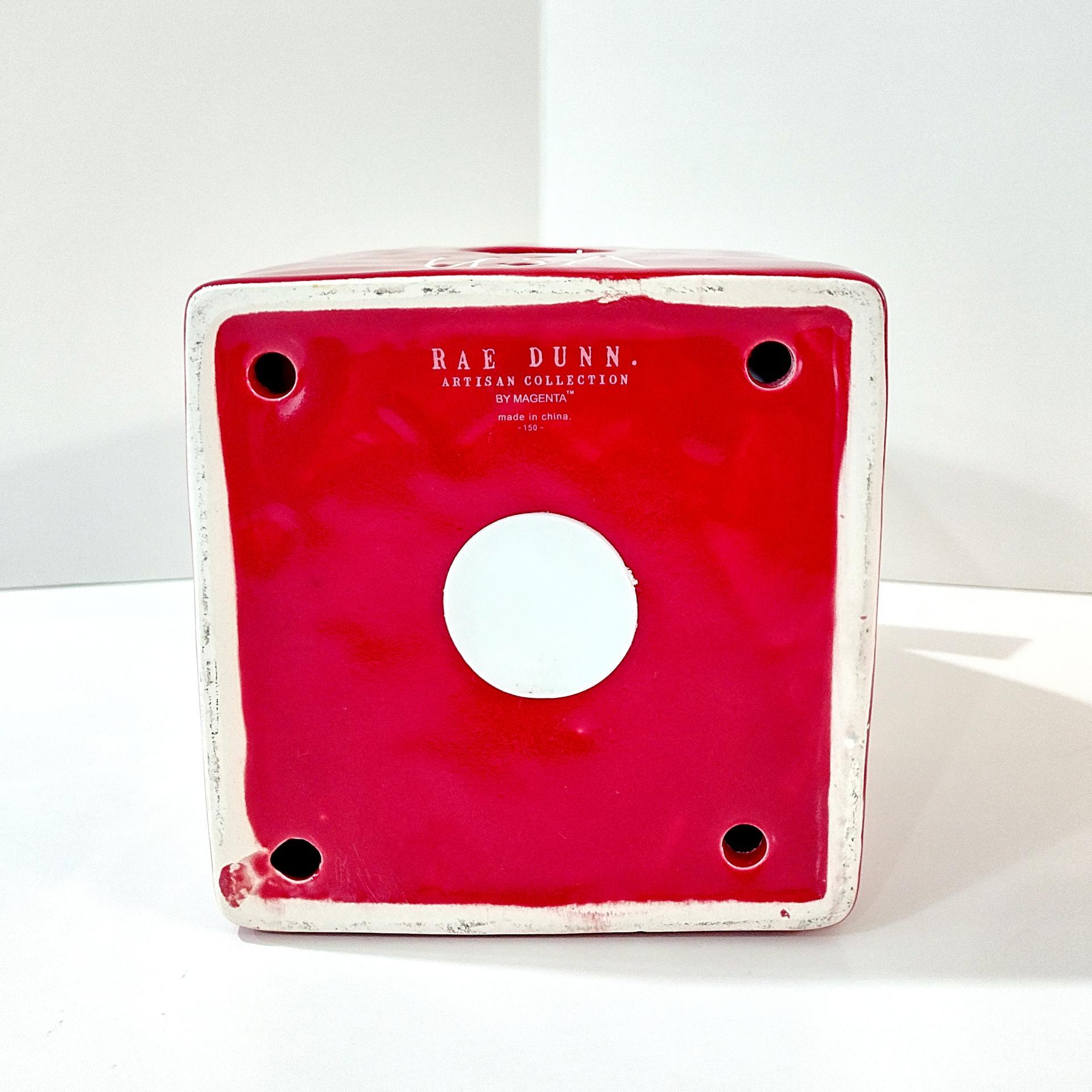 Rae Dunn USA Patriotic Red Ceramic Birdhouse