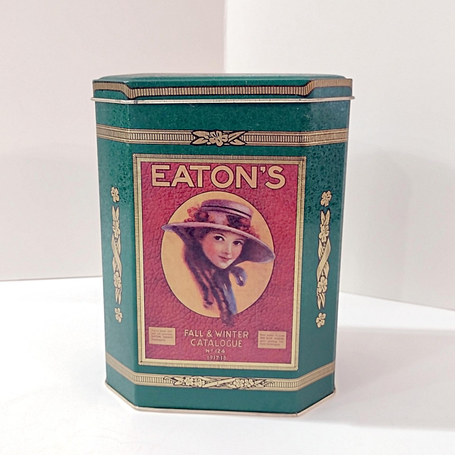 Vintage Eaton's Recollections Fall & Winter Catalog 1917-18 Coffee Tin, Eaton's Department Store Collectible Storage Box