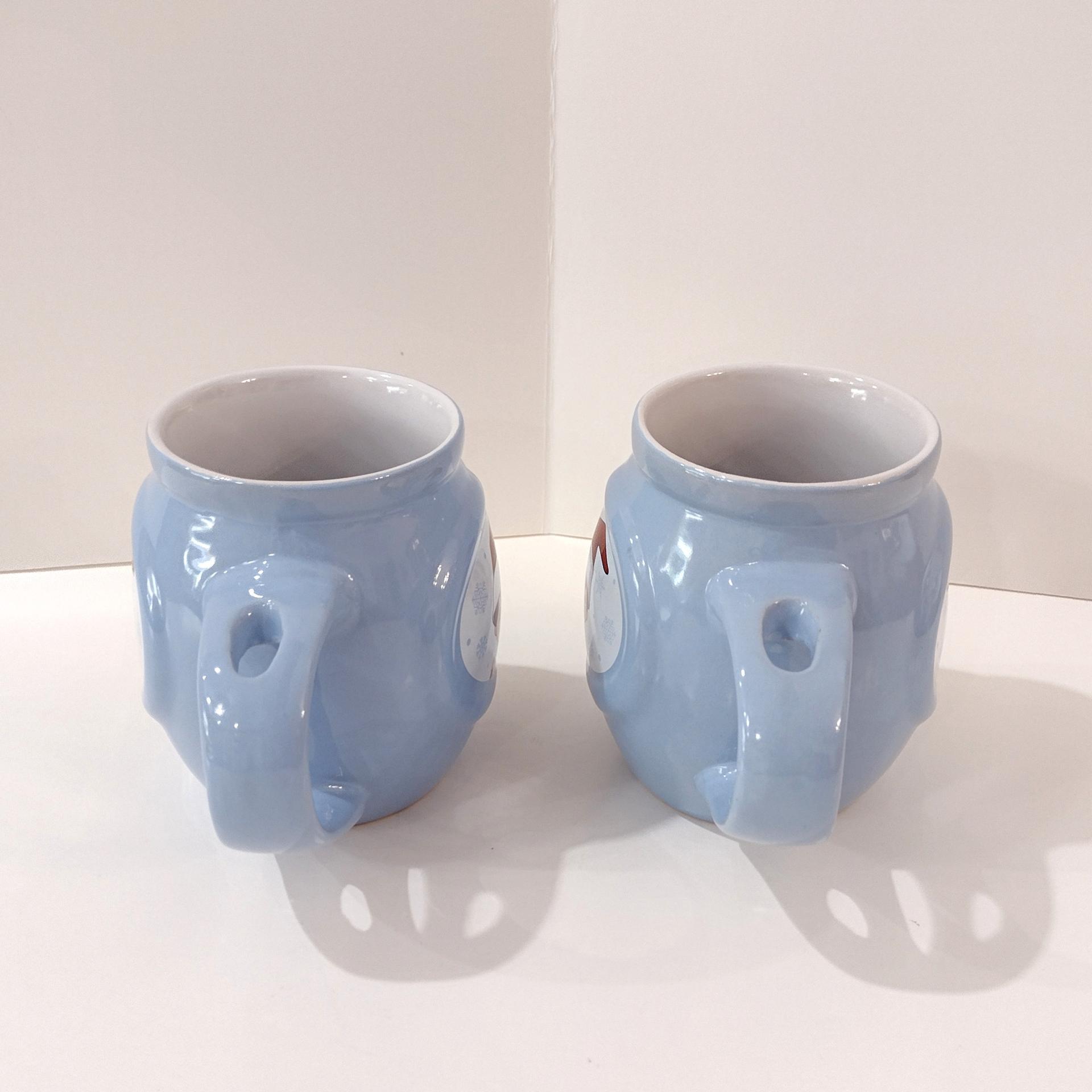 Elf on a Shelf Christmas Coffee Tea Mugs, Set of Two, Hot Chocolate Mugs with Slotted Spoon Holder Handles