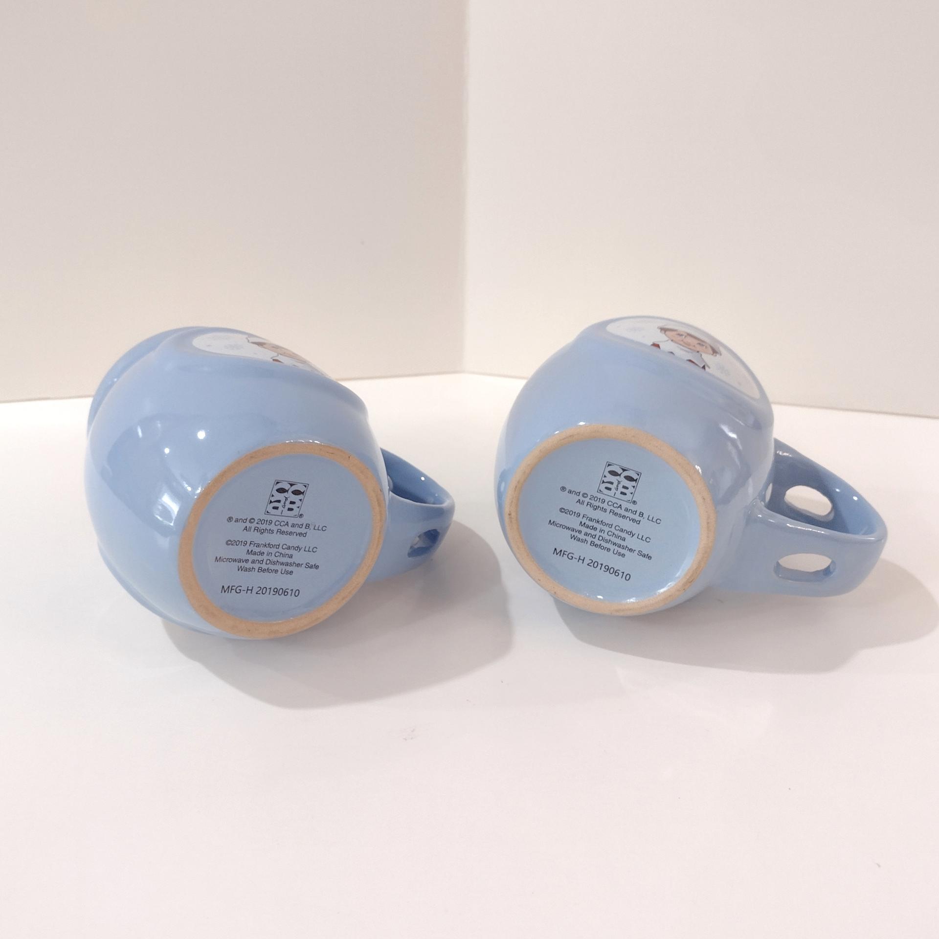 Elf on a Shelf Christmas Coffee Tea Mugs, Set of Two, Hot Chocolate Mugs with Slotted Spoon Holder Handles