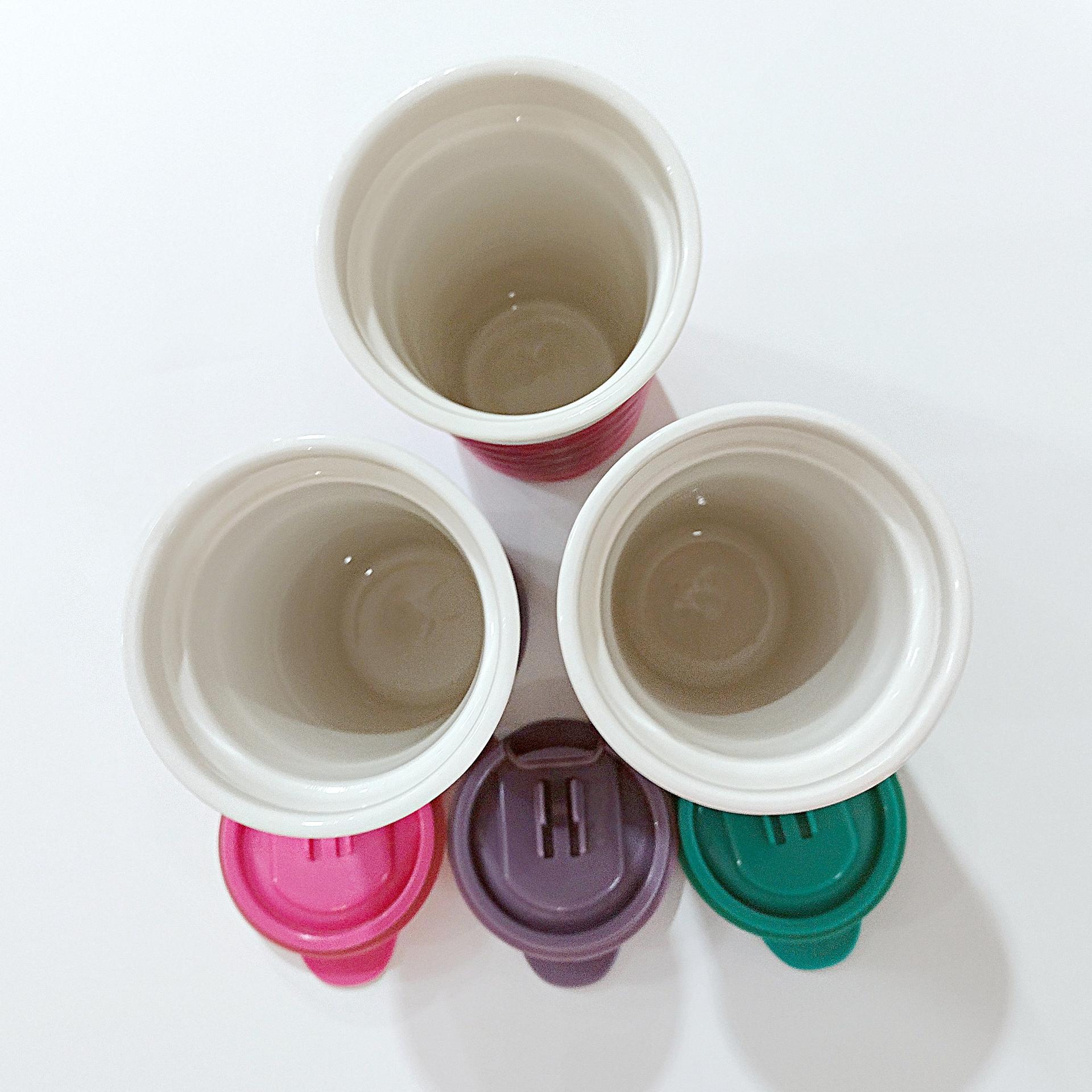 Ello Ogden Ceramic Travel Mugs, Set of 3, Purple Pink Teal Aqua Blue Ello Silicone Sleeve Cups with Lids