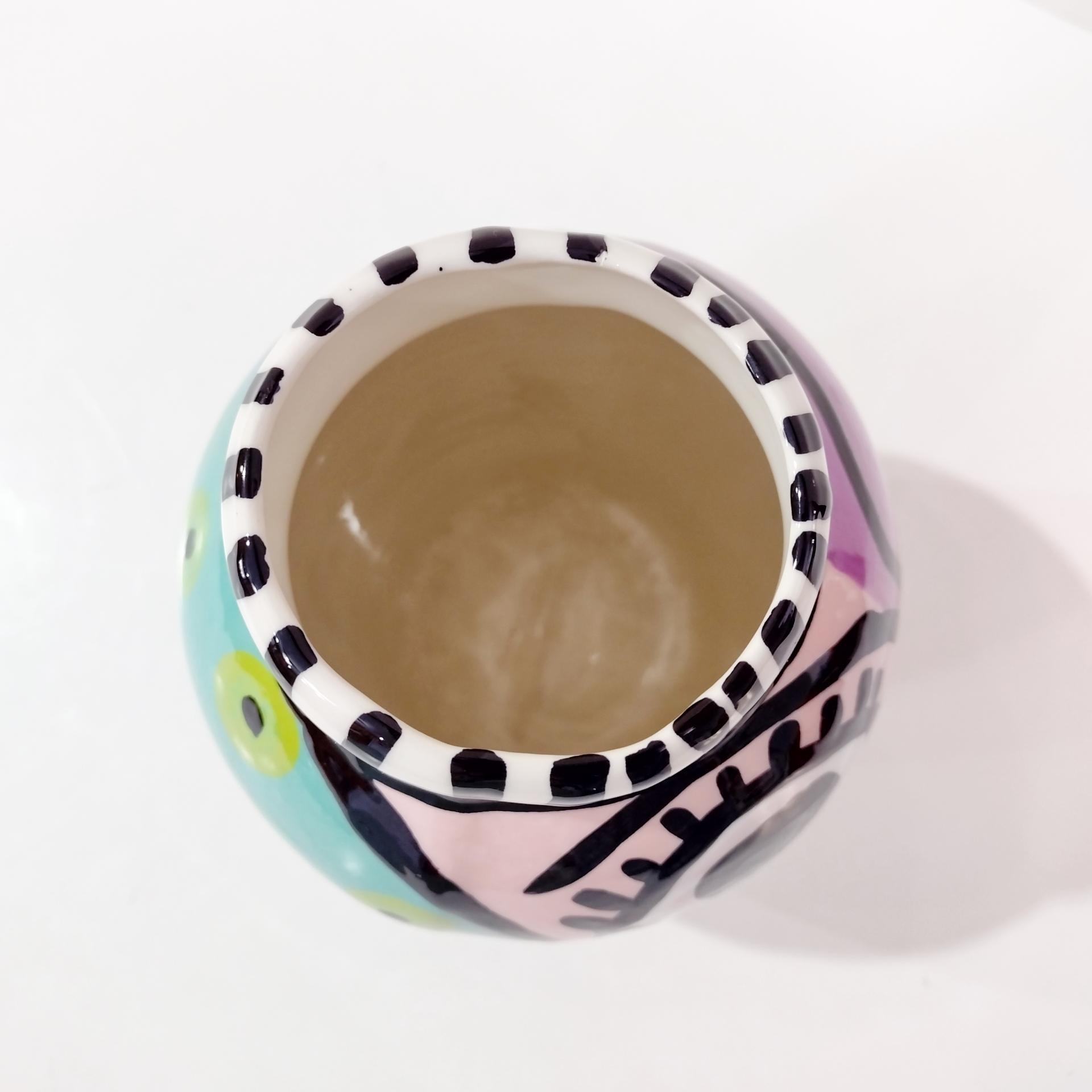 Vintage Jerilynn Babroff Ceramic Pop Art Face Vase, Woman's Face Abstract Pottery