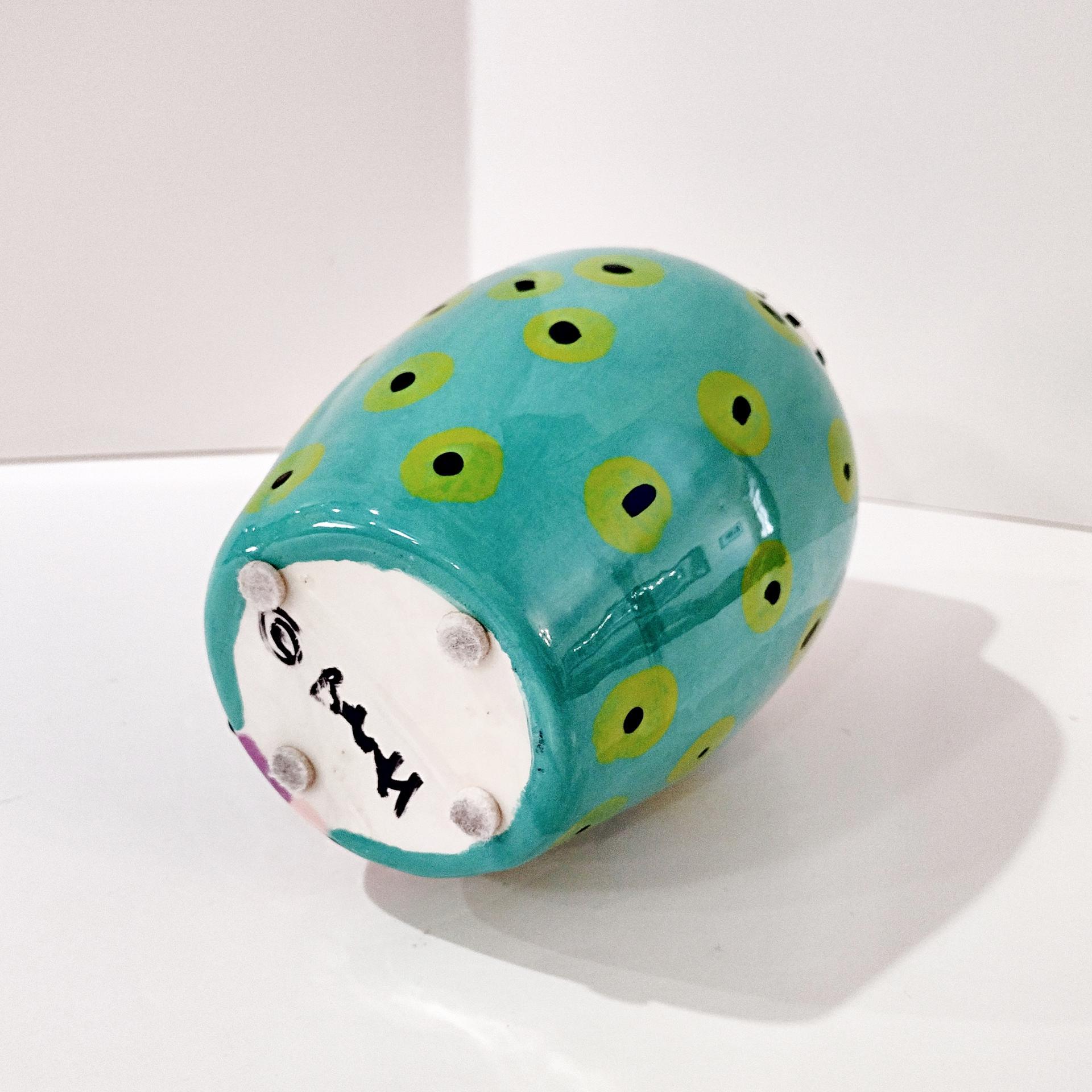 Vintage Jerilynn Babroff Ceramic Pop Art Face Vase, Woman's Face Abstract Pottery