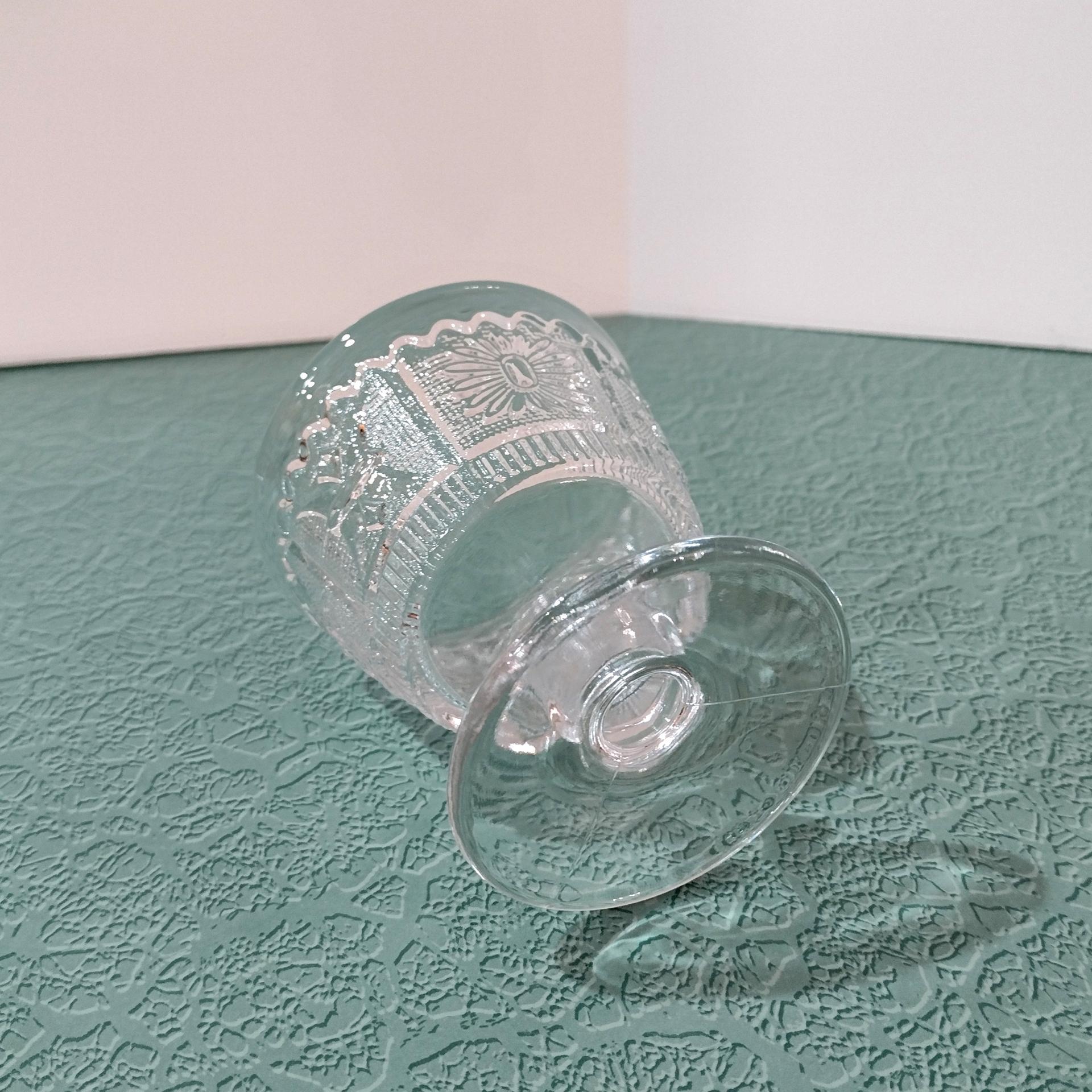 Vintage Westmoreland Princess Feather Clear Low Sherbet Cup, EAPG Dessert Cup, Manganese Glass