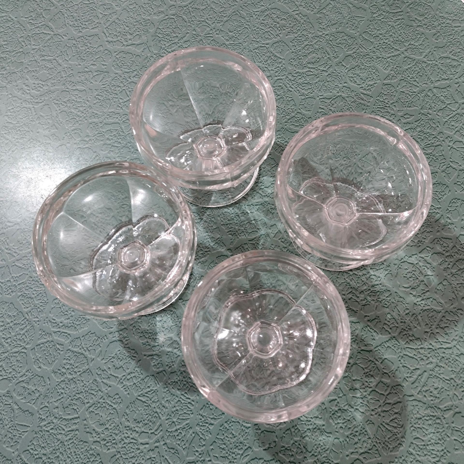 Vintage Federal Glass Footed Dessert Coupes, Set of 4, Pressed Glass Ice Cream Bowls Dishes, FEG15 Pattern