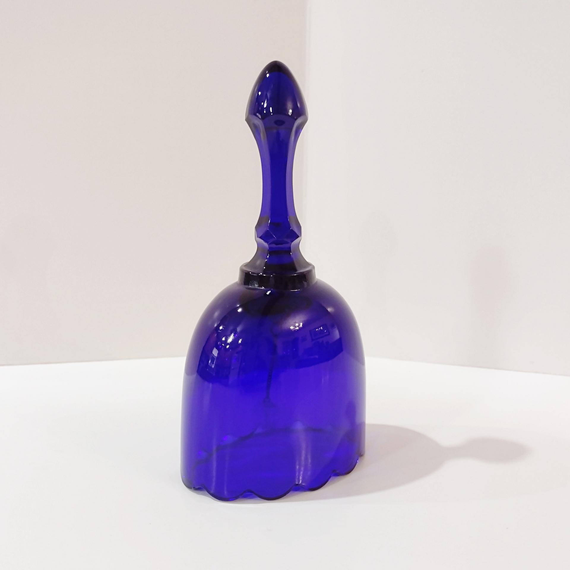 Vintage Cobalt Blue Oval Fenton Bell, Solid Blue Fenton Bell