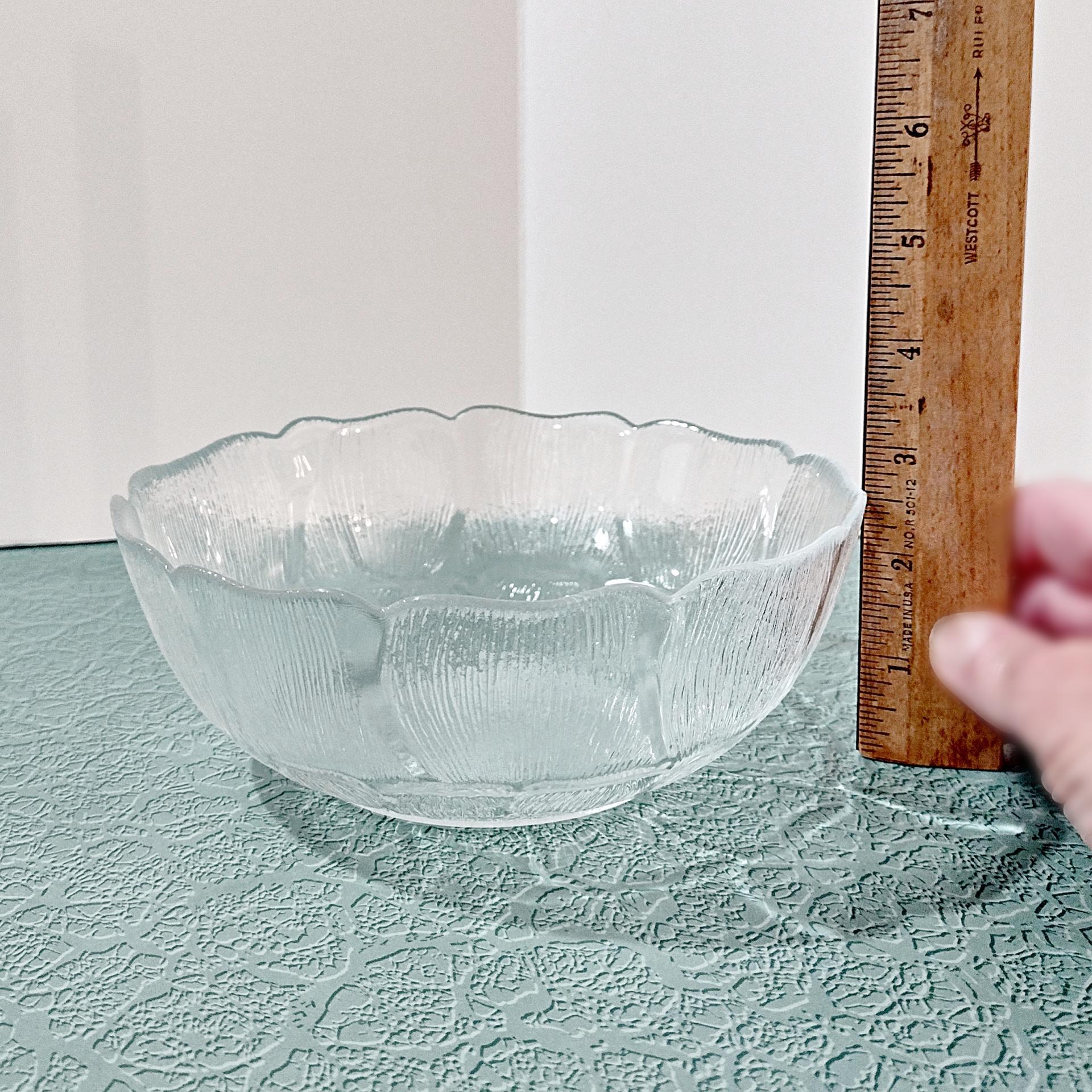 Vintage Arcoroc Fleur 7" Round Bowl, Fleur Punch Bowl Stand