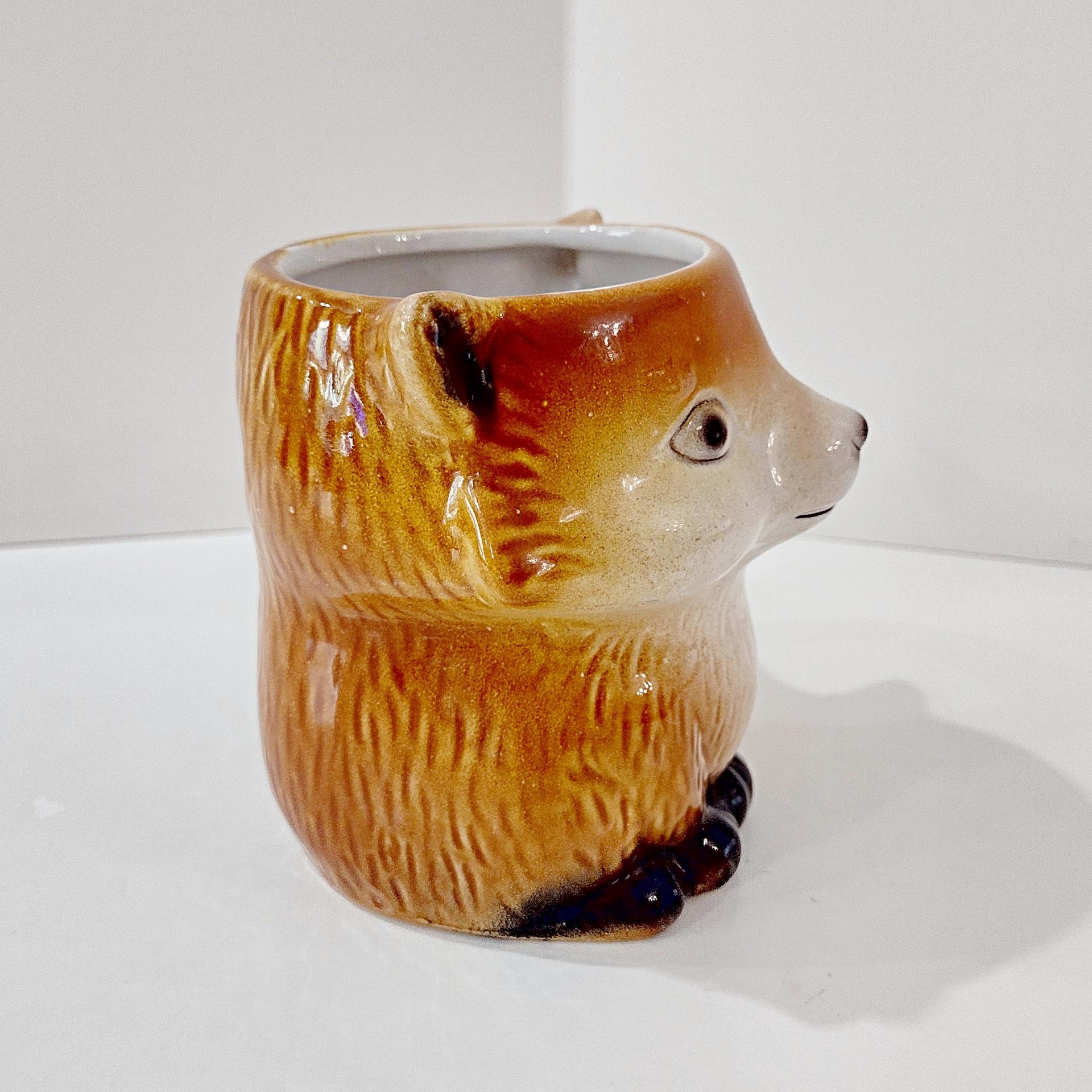 Vintage Fox Ceramic Coffee Tea Mug, Fox Figurative Mug