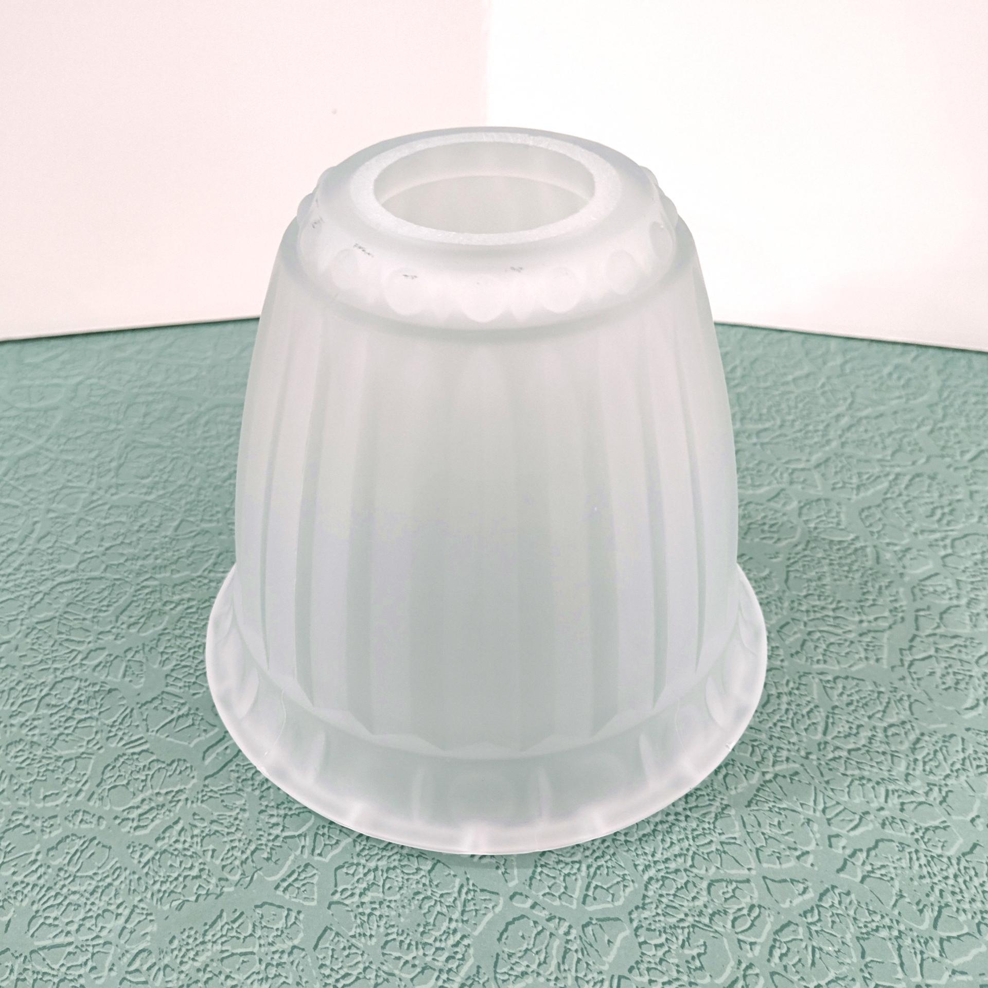 Vintage Ribbed Frosted Glass Lamp Light Shade, Bell Shaped Replacement Shade