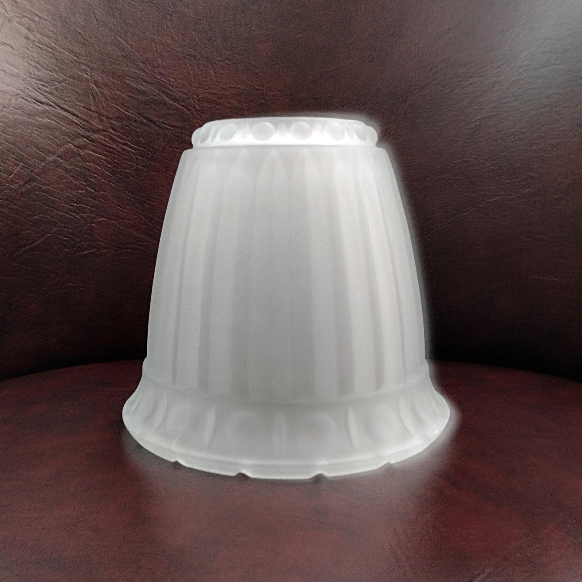 Vintage Ribbed Frosted Glass Lamp Light Shade, Bell Shaped Replacement Shade
