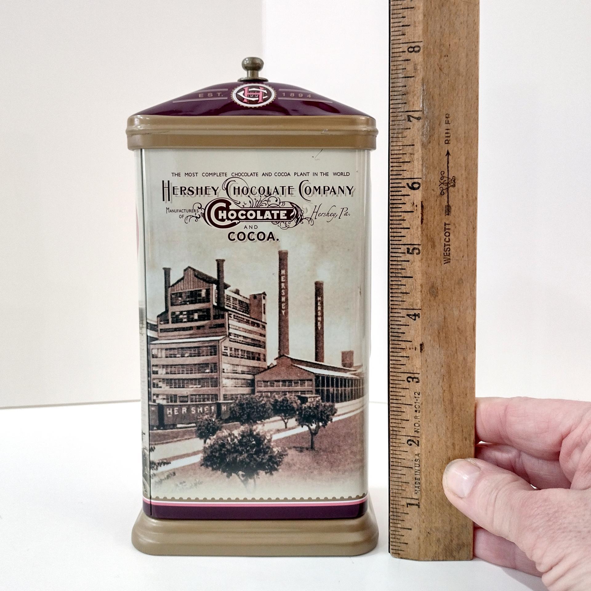 Vintage Hershey Cocoa House Tin Box, Retro Metal Storage Container