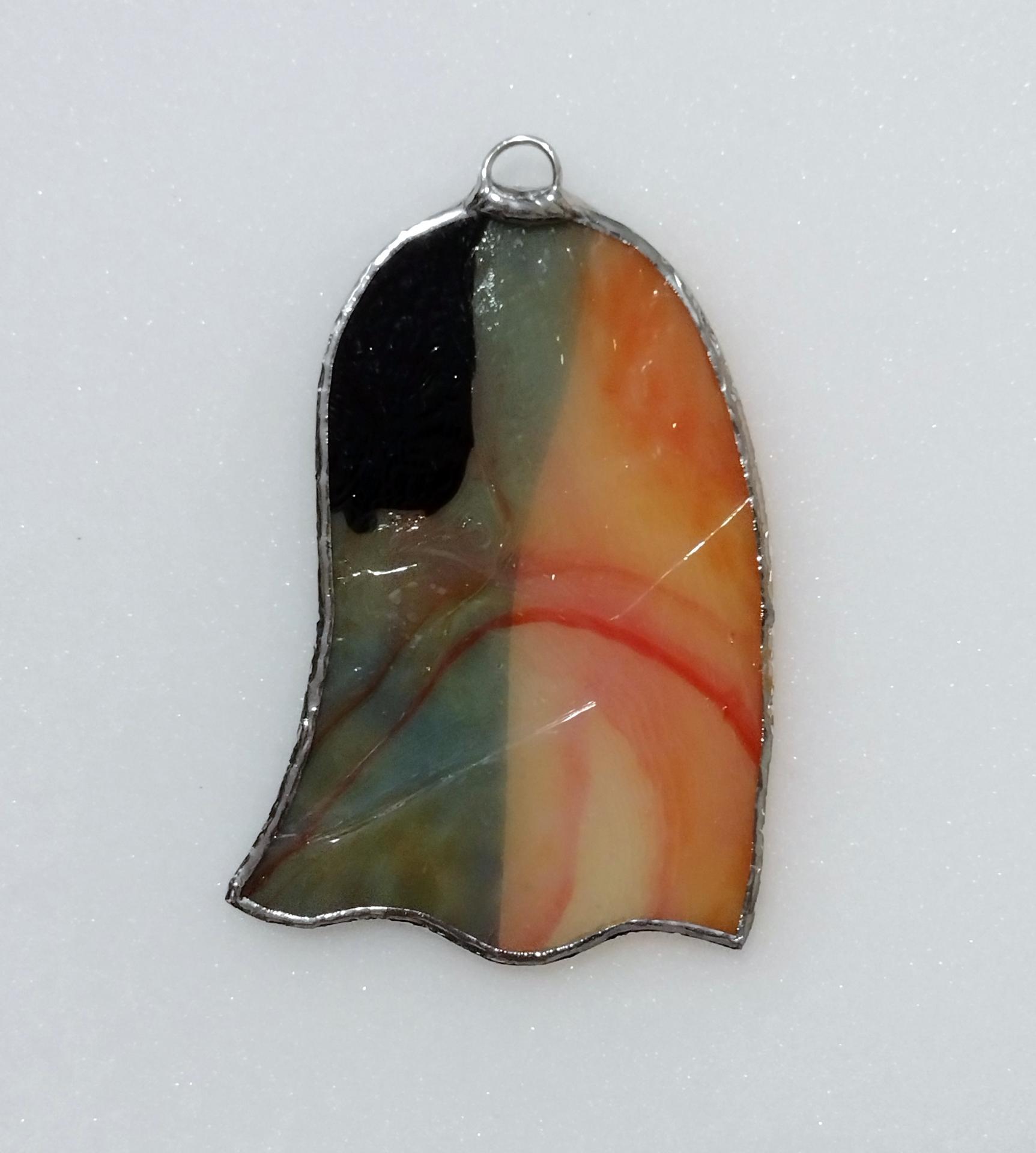 Orange and Black Stained Glass Ghost Suncatcher