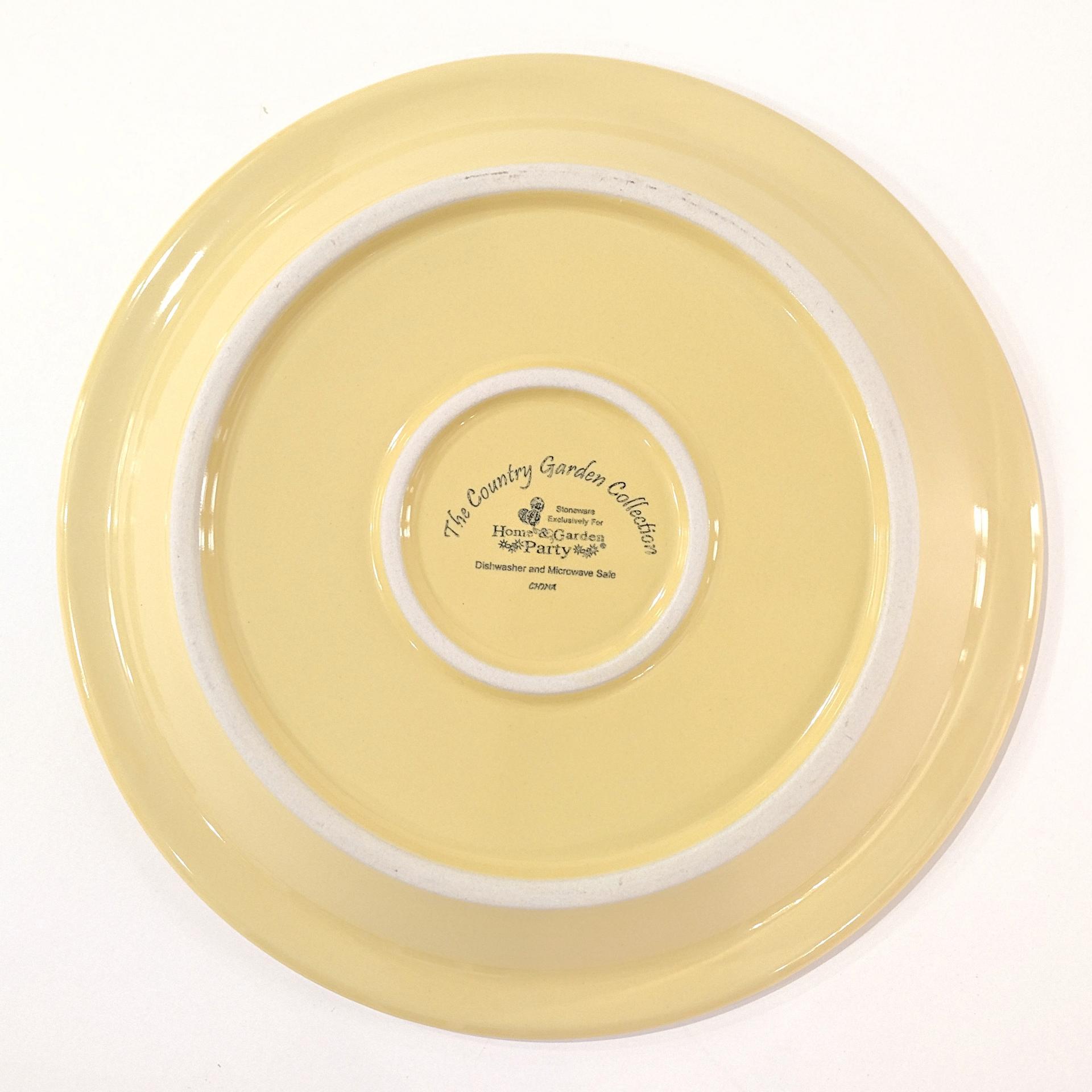 Vintage Home and Garden Party The Country Garden Collection Yellow Dinner Plate
