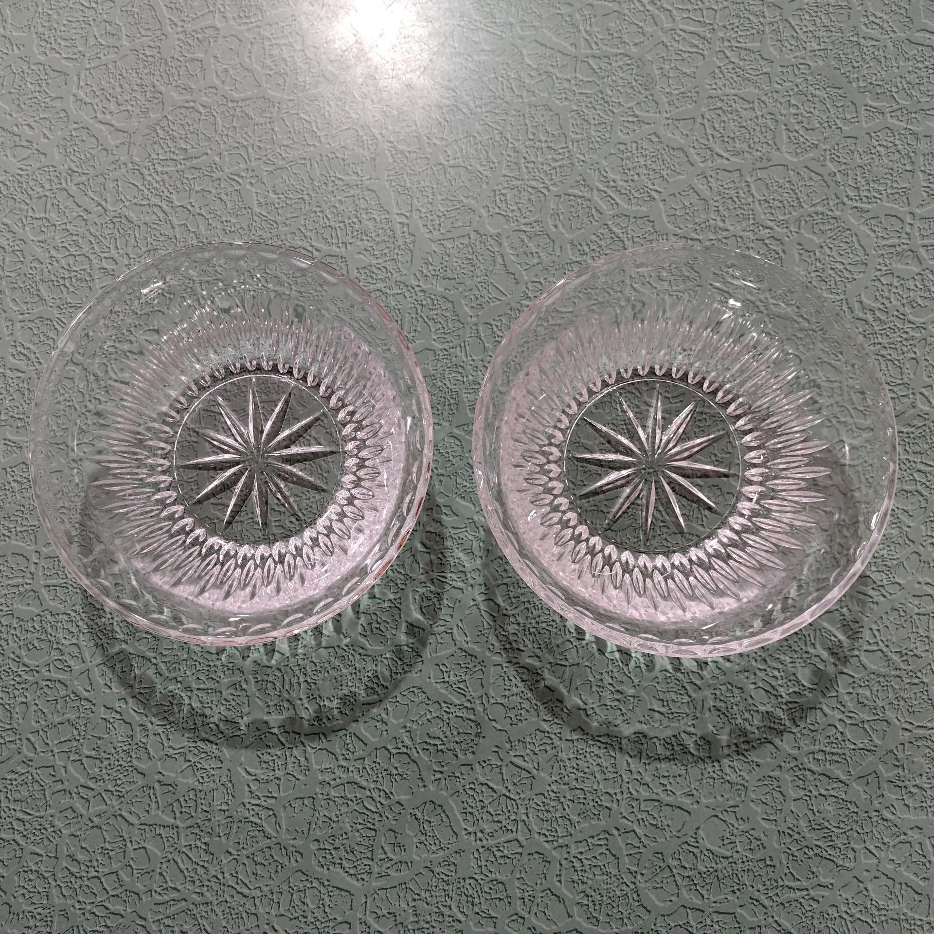 Vintage Princess House Royal Highlights Crystal Salad Dessert Bowls, Set of Two