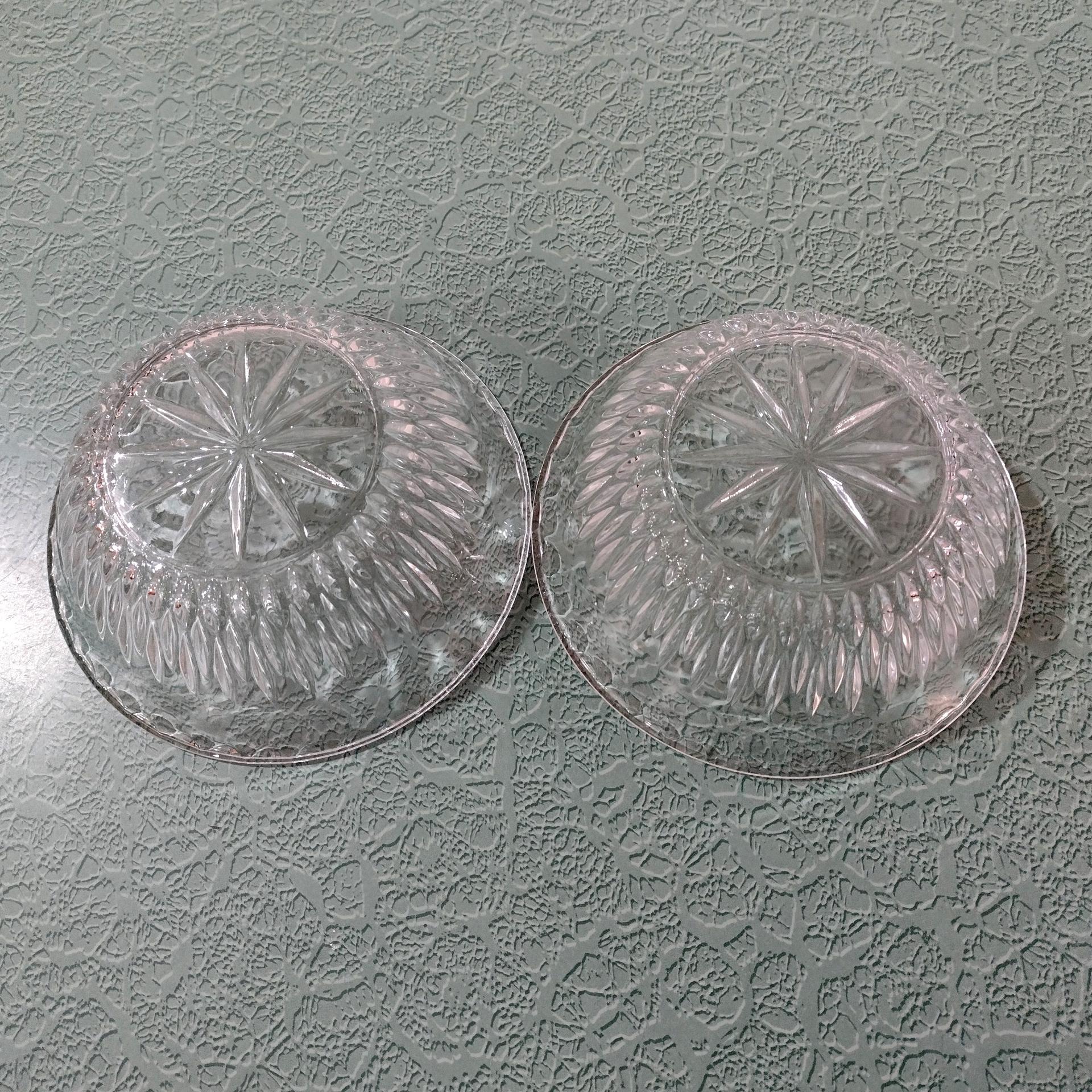 Vintage Princess House Royal Highlights Crystal Salad Dessert Bowls, Set of Two
