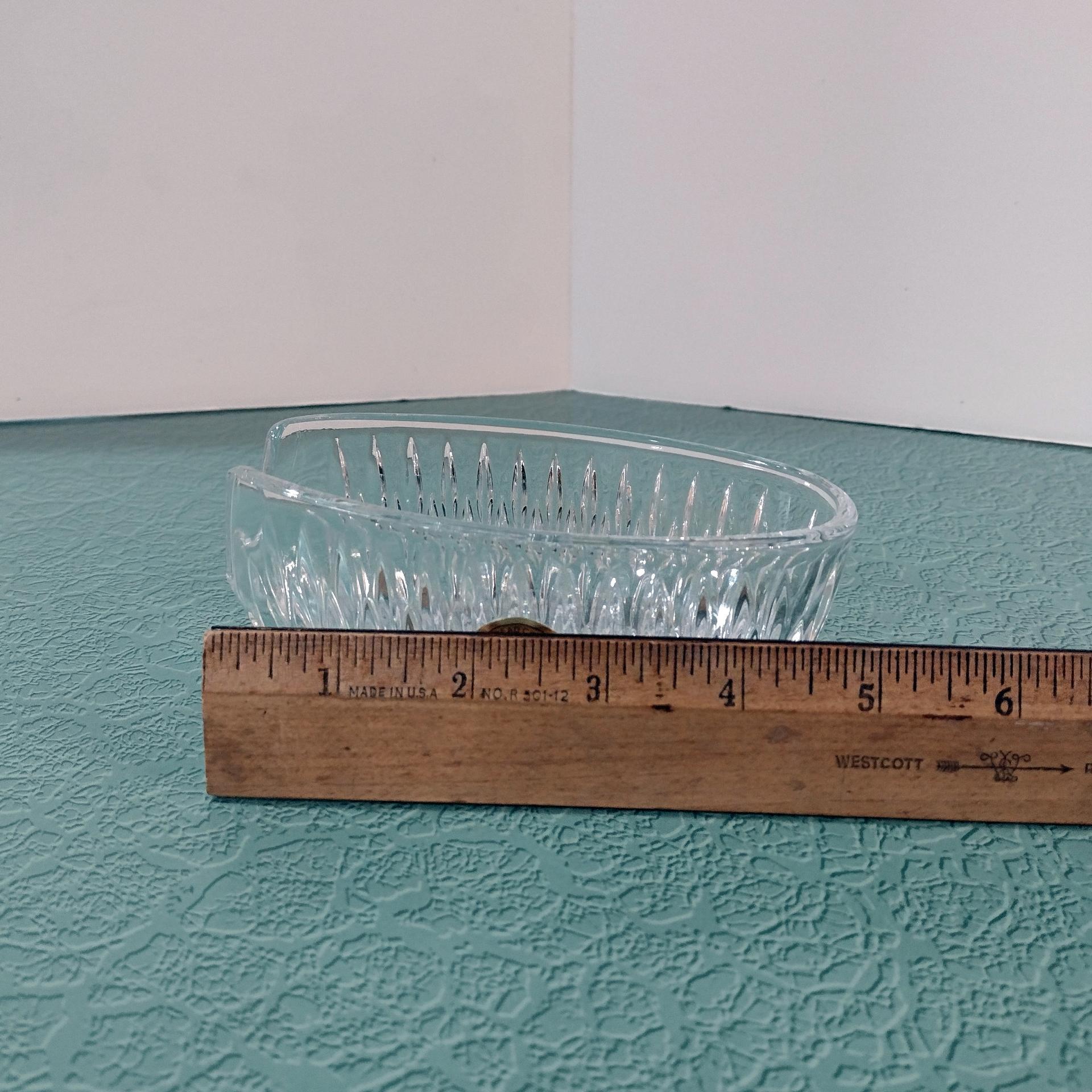 Vintage Princess House Royal Highlights Crystal Silverware Holders, Set of Two, Buffet Silverware Serving