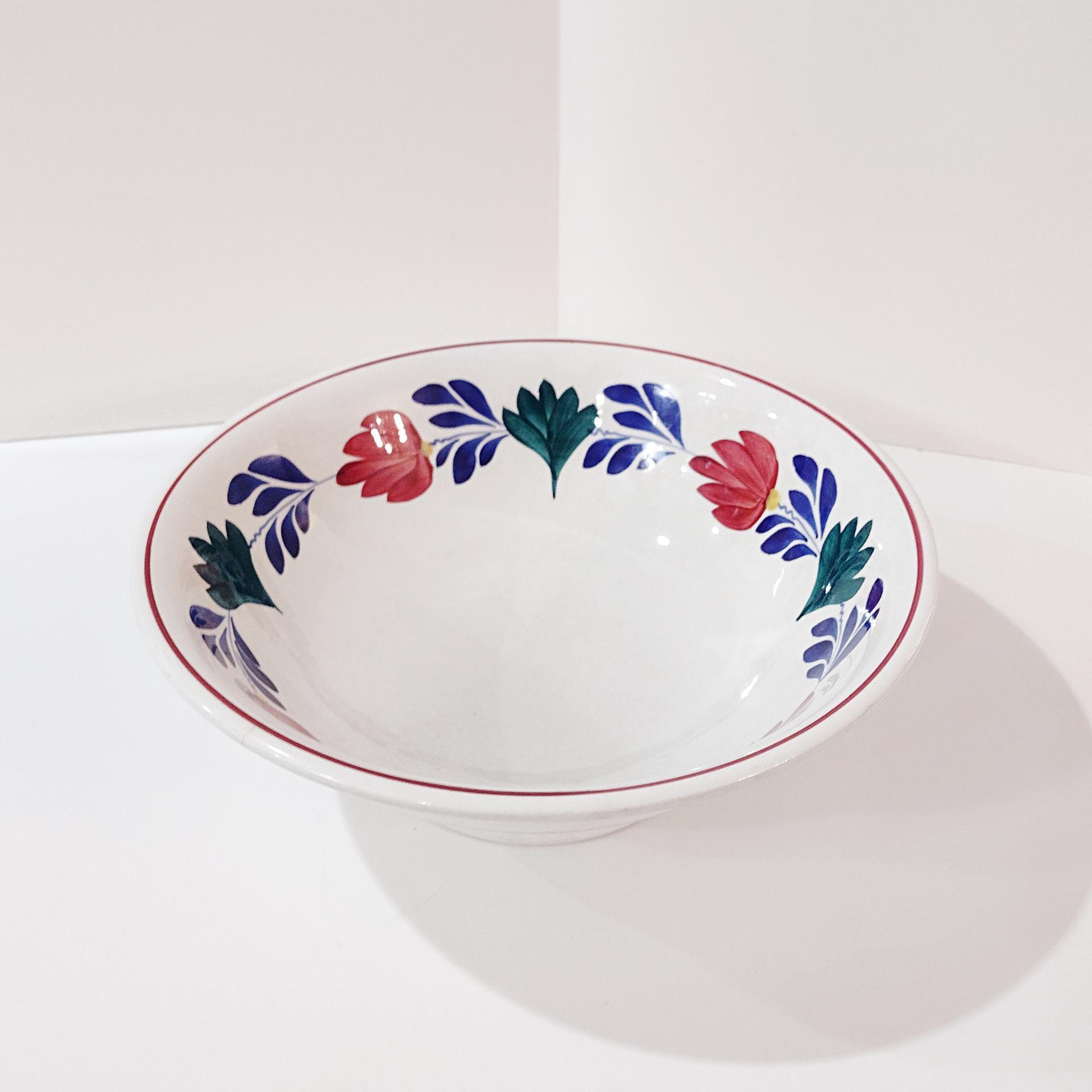 Vintage Societe Ceramique Maestricht Holland Boerenbont Earthenware Large Serving Bowl