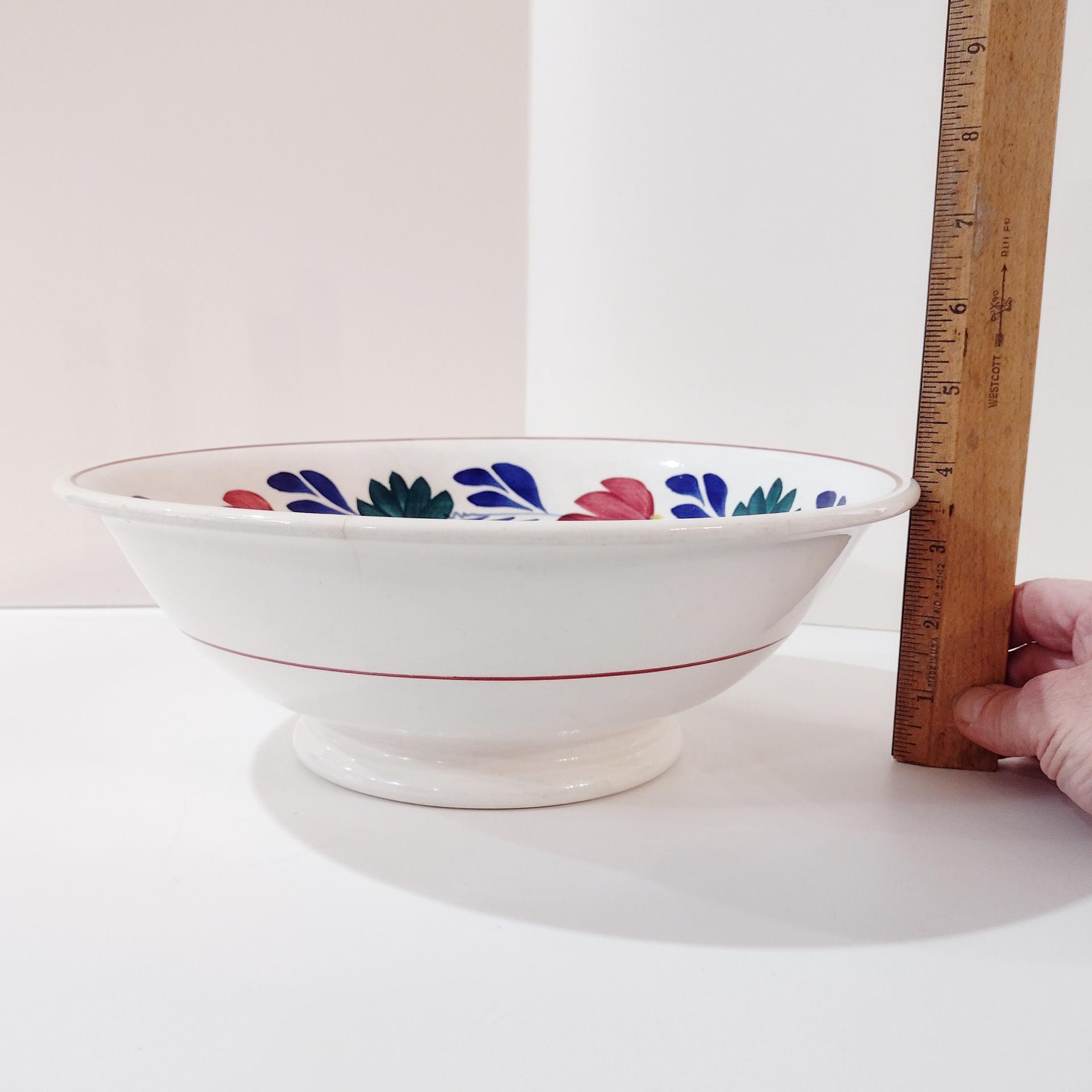 Vintage Societe Ceramique Maestricht Holland Boerenbont Earthenware Large Serving Bowl
