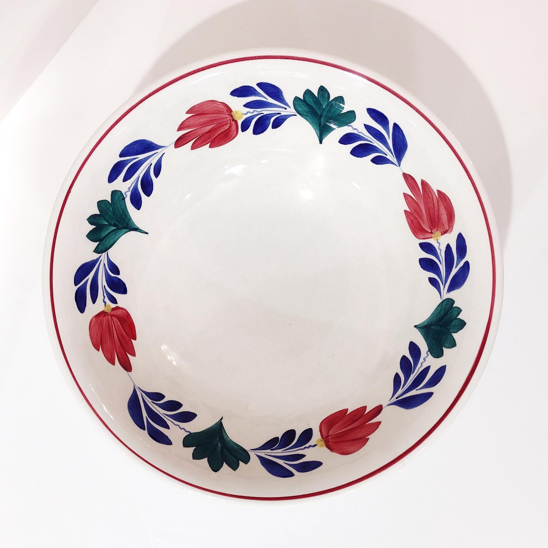 Vintage Societe Ceramique Maestricht Holland Boerenbont Earthenware Large Serving Bowl