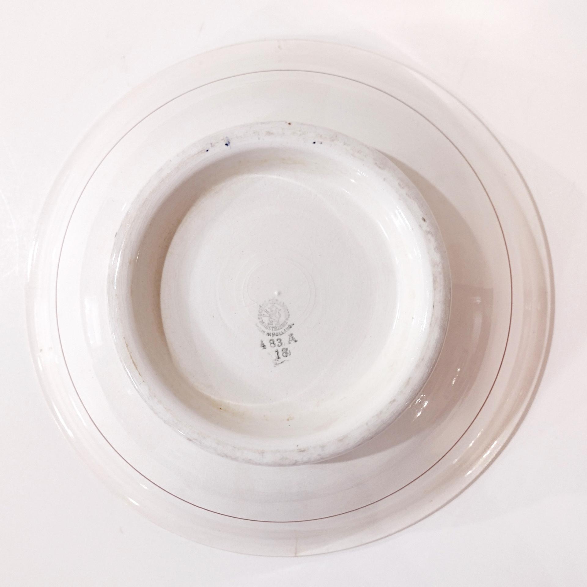 Vintage Societe Ceramique Maestricht Holland Boerenbont Earthenware Large Serving Bowl