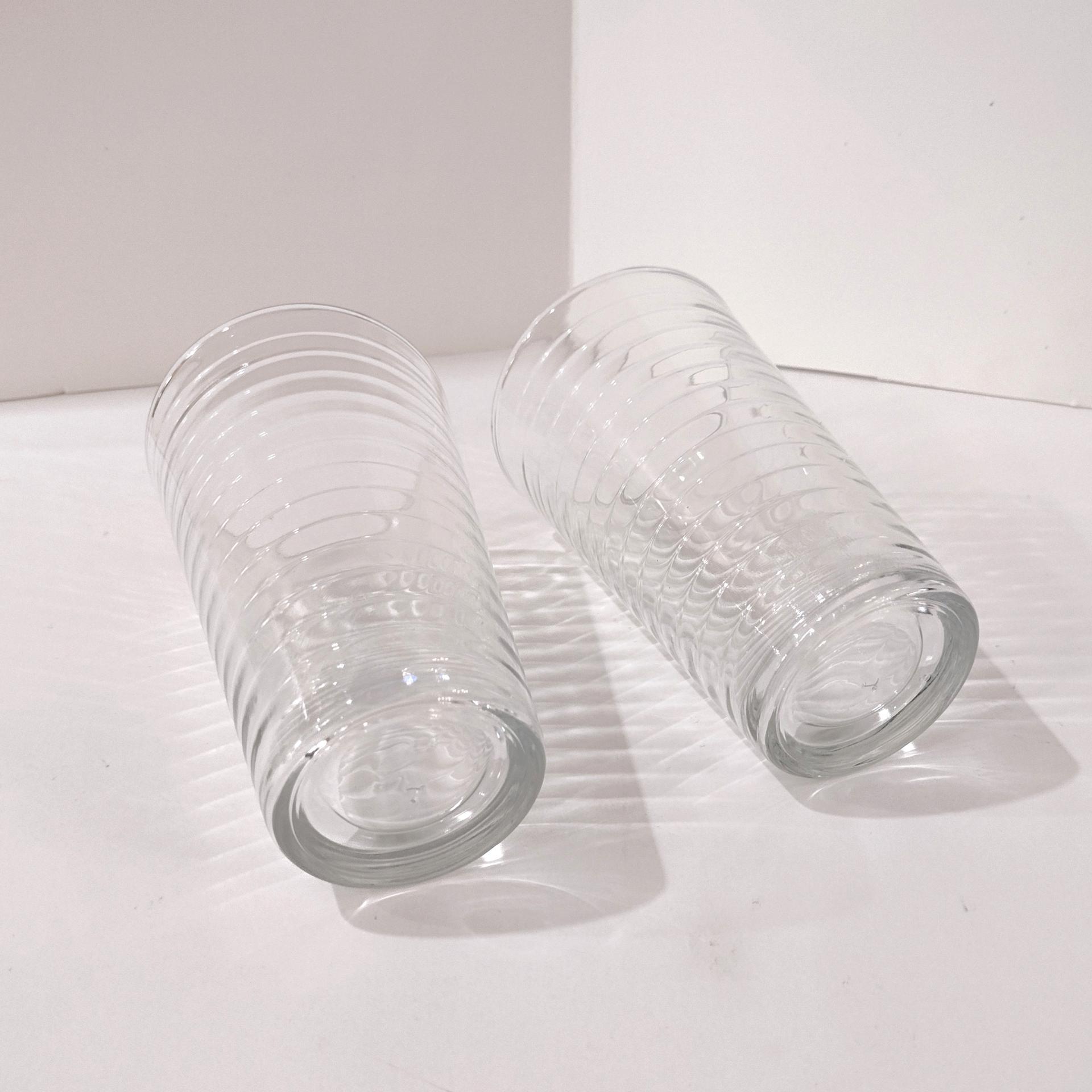 Vintage Libbey Hoops 16 Ounce Cooler Glasses / Tumblers, Set of 2, Ice Tea Glasses