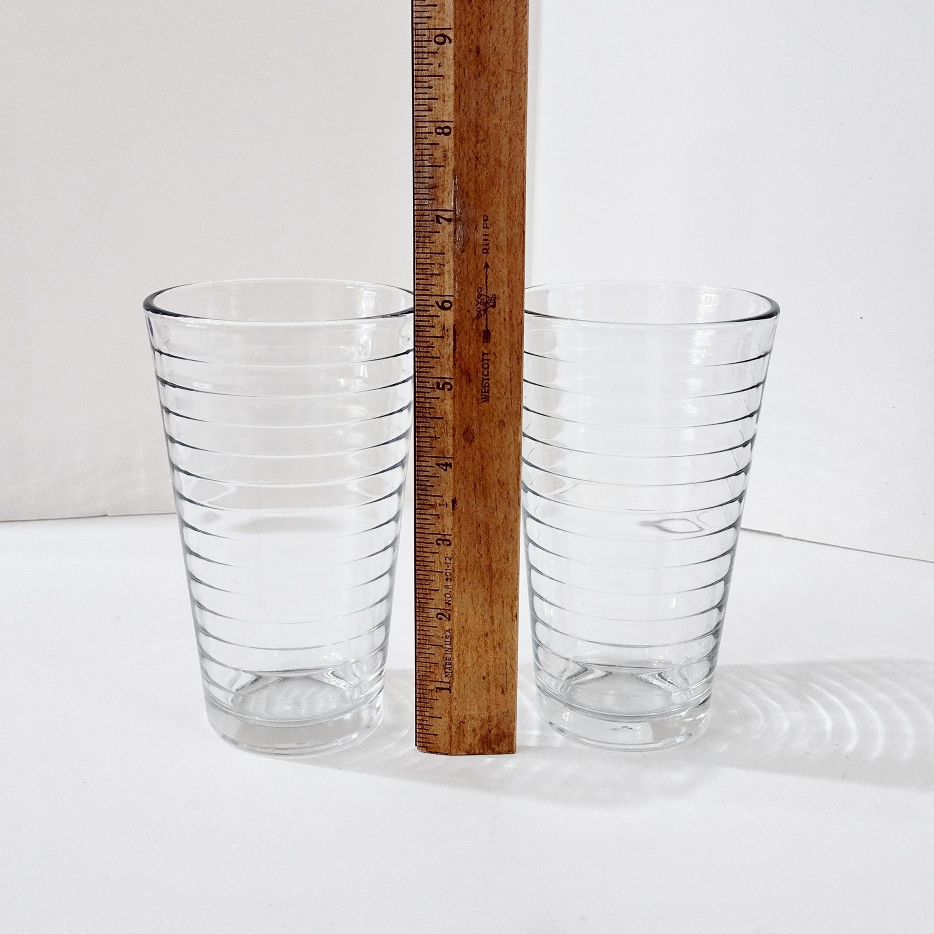 Vintage Libbey Hoops 16 Ounce Cooler Glasses / Tumblers, Set of 2, Ice Tea Glasses