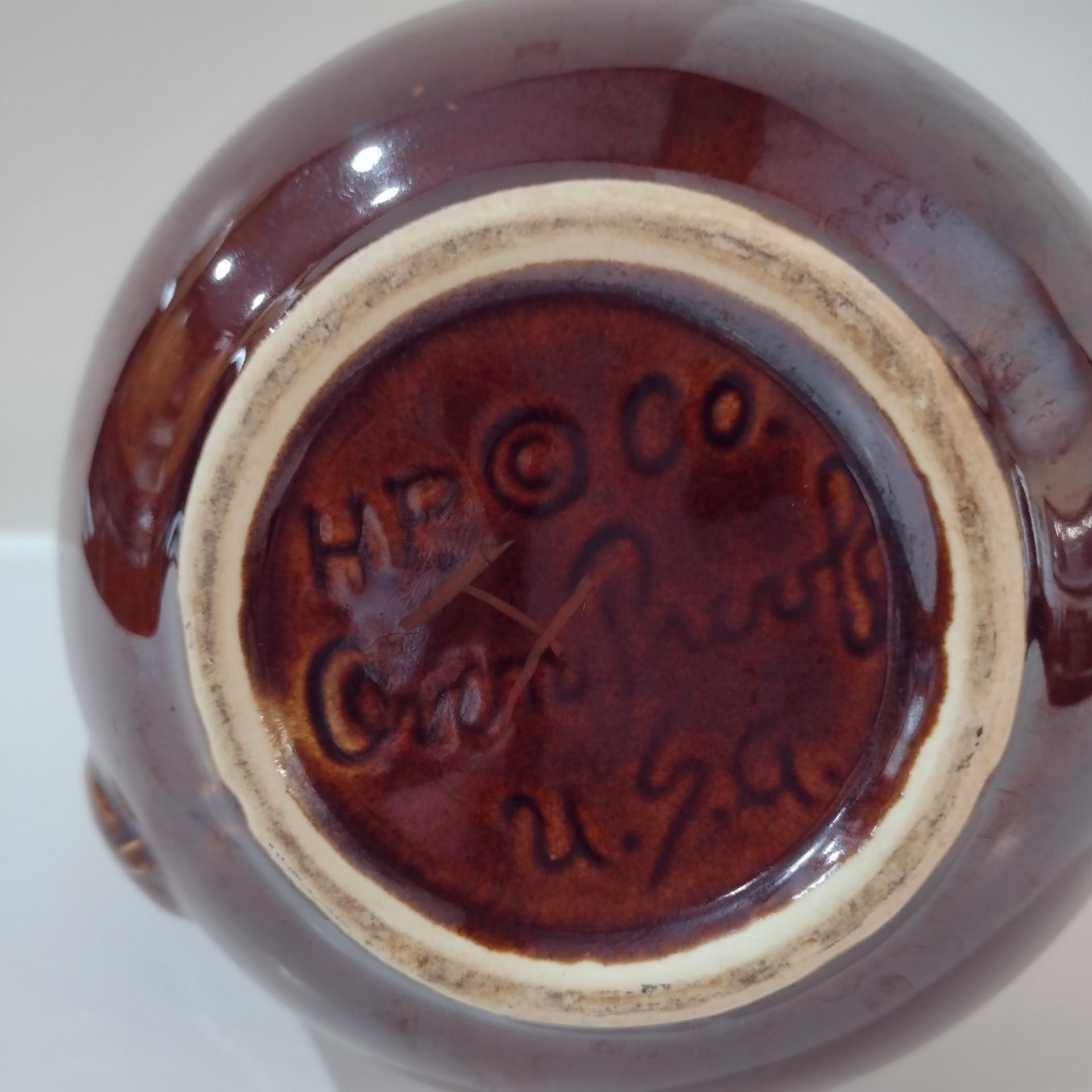Vintage Hull Pottery Brown Drip Glaze Ceramic Teapot with Lid