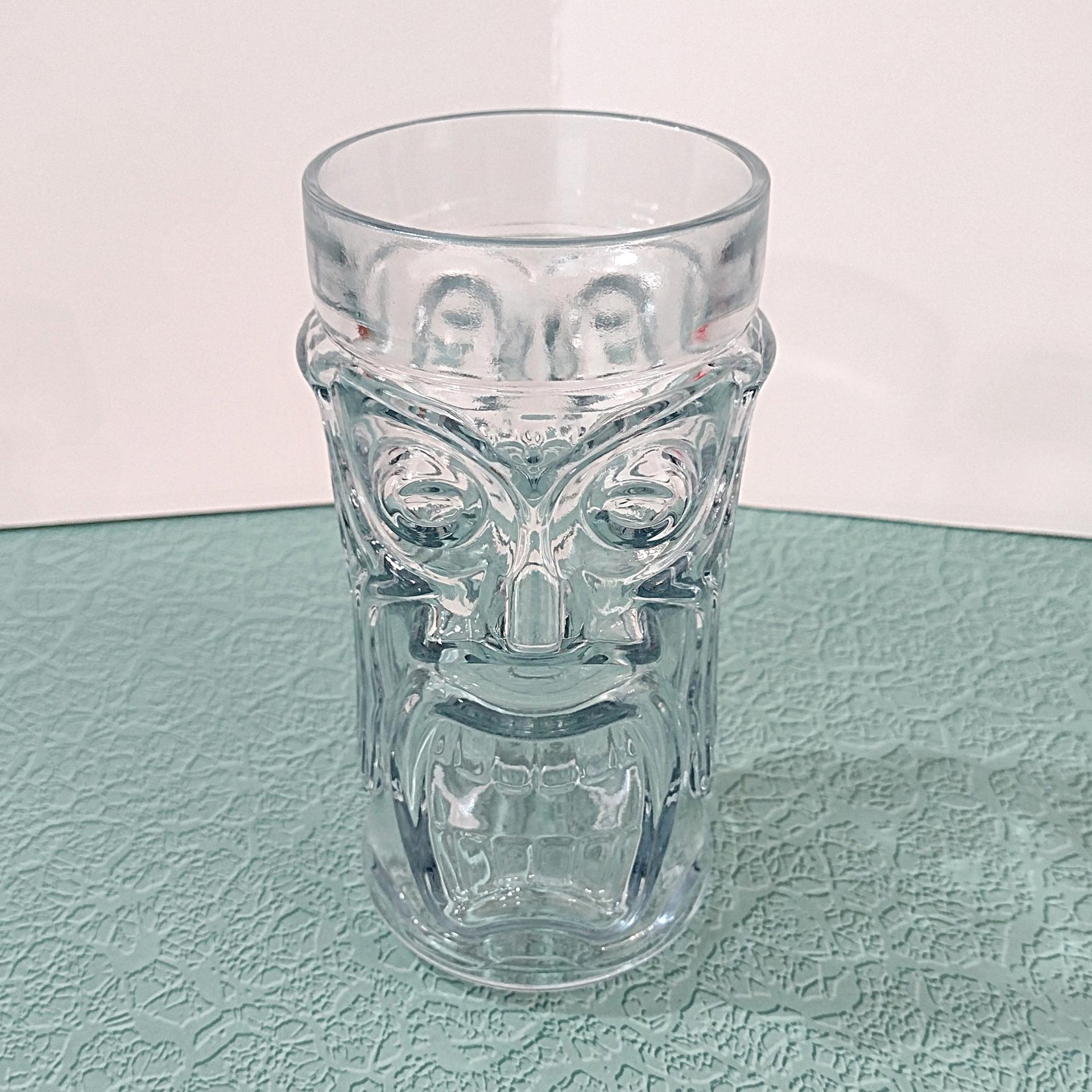 Vintage Hawaiian Clear Glass Tiki Cup Mug