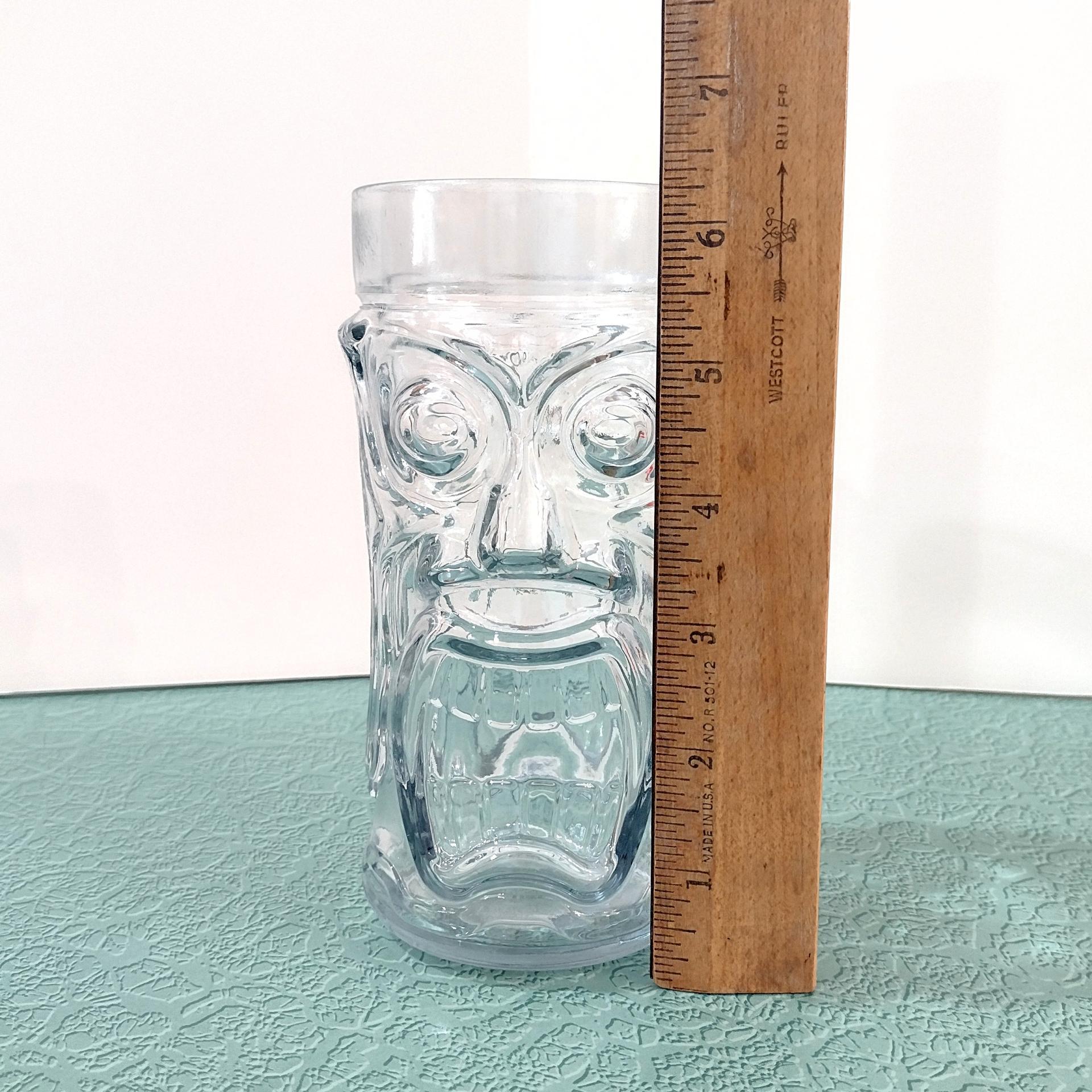 Vintage Hawaiian Clear Glass Tiki Cup Mug