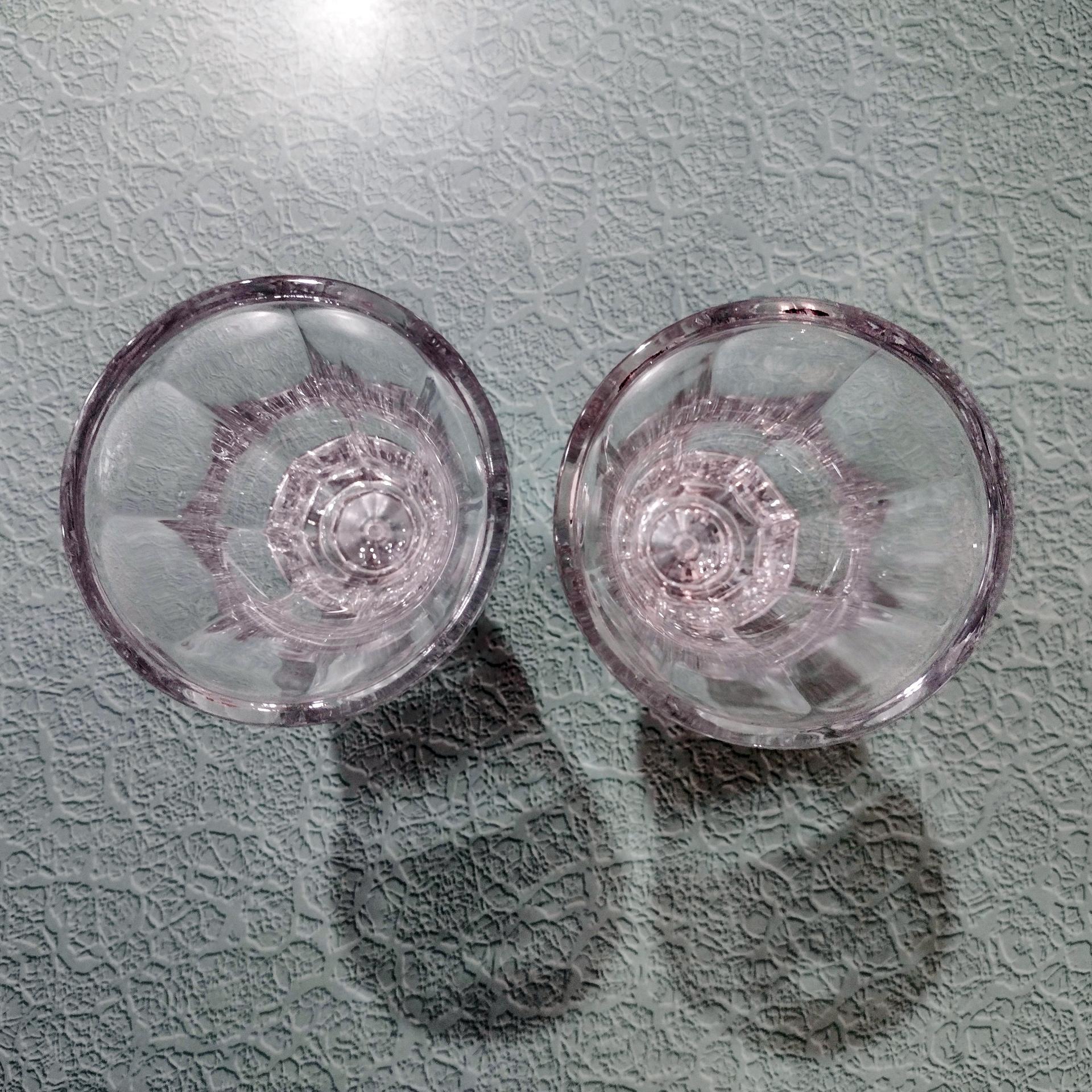 Vintage Anchor Hocking Fountainware Clear Footed Soda Tumblers,  Milkshake Ice Cream Sundae Glasses, Set of Two