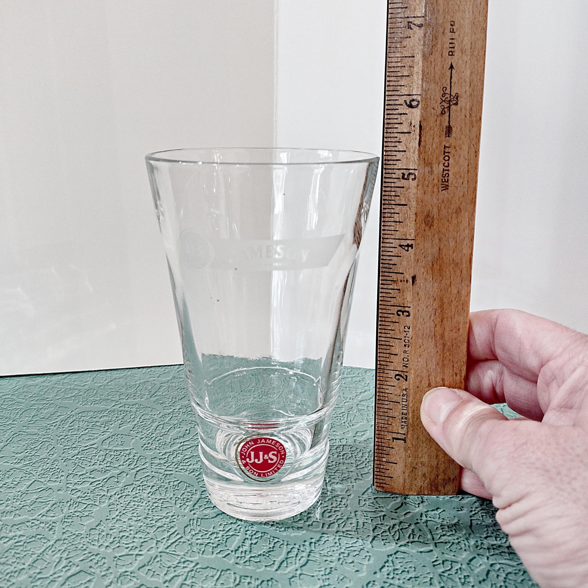 Vintage John Jameson and Son Irish Whiskey Tall Glasses, Set of 4, JJ & S Limited Edition Logo Glasses