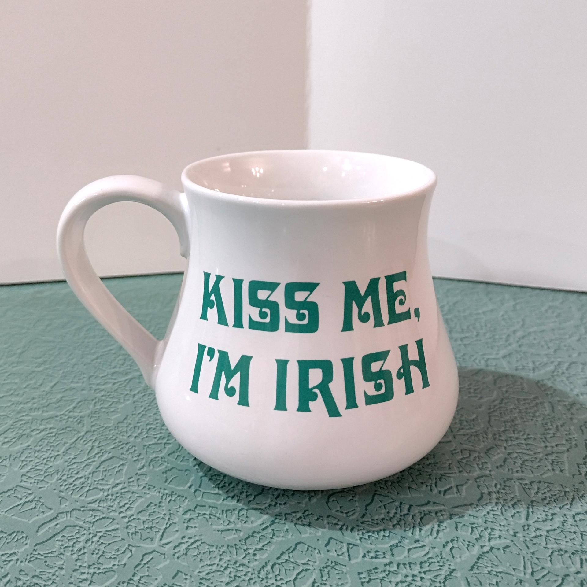 Vintage Kiss Me I'm Irish Coffee Mug, Leprechaun St. Patrick's Day Gift