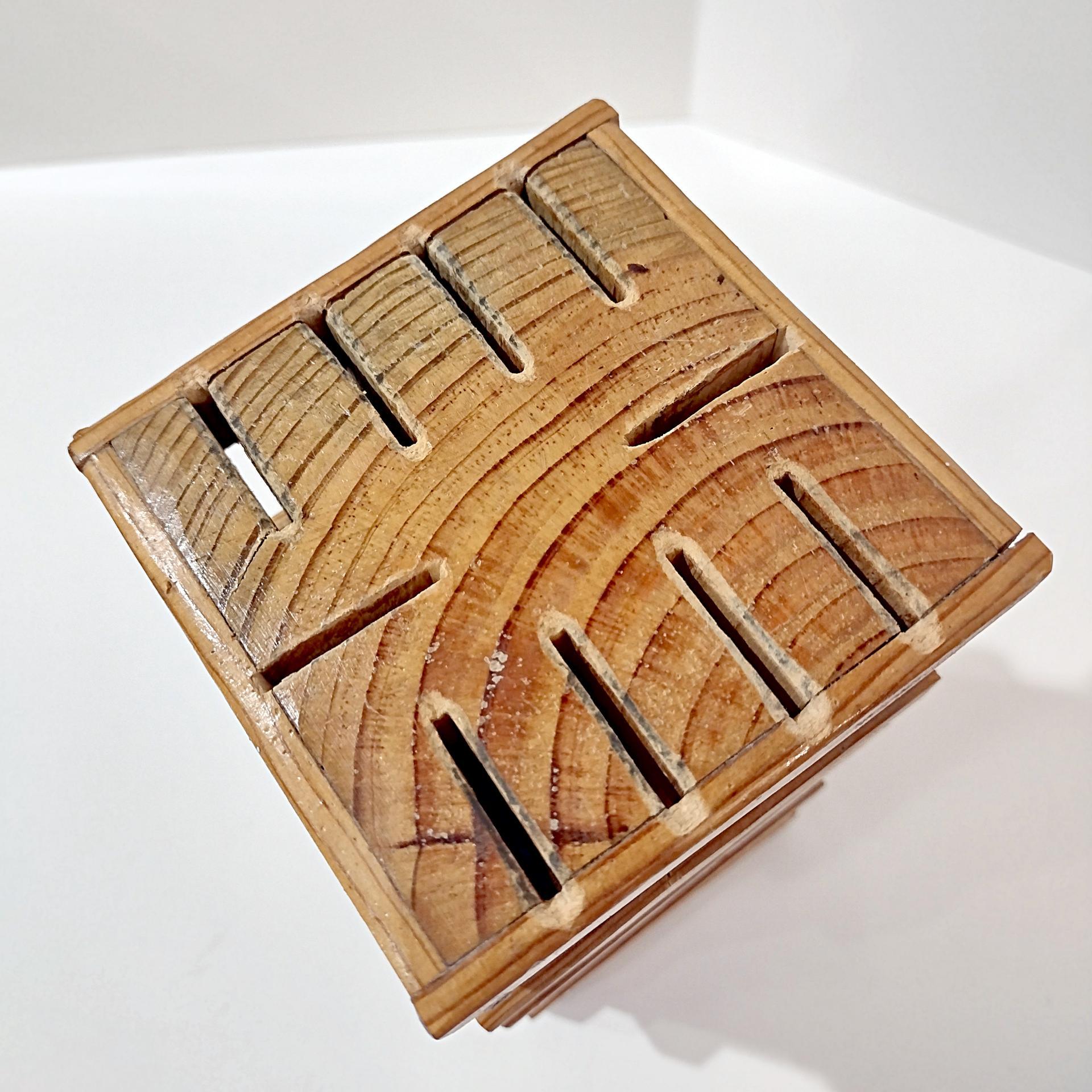 Vintage Wooden Rectangular Tall 10 Slot Knife Block, Knife Holder Storage