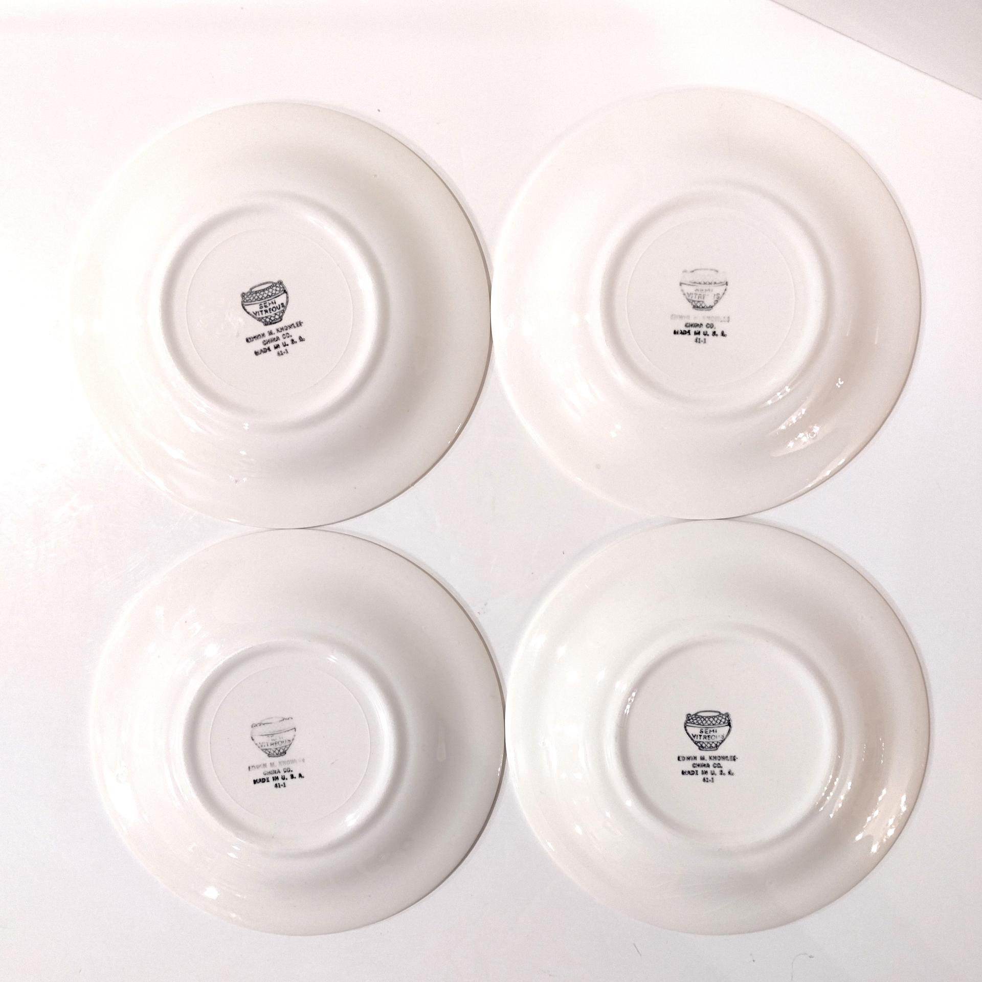 Vintage Edwin Knowles Royal Knowlton Plates, Set of Four, Bread and Butter Appetizer Plates