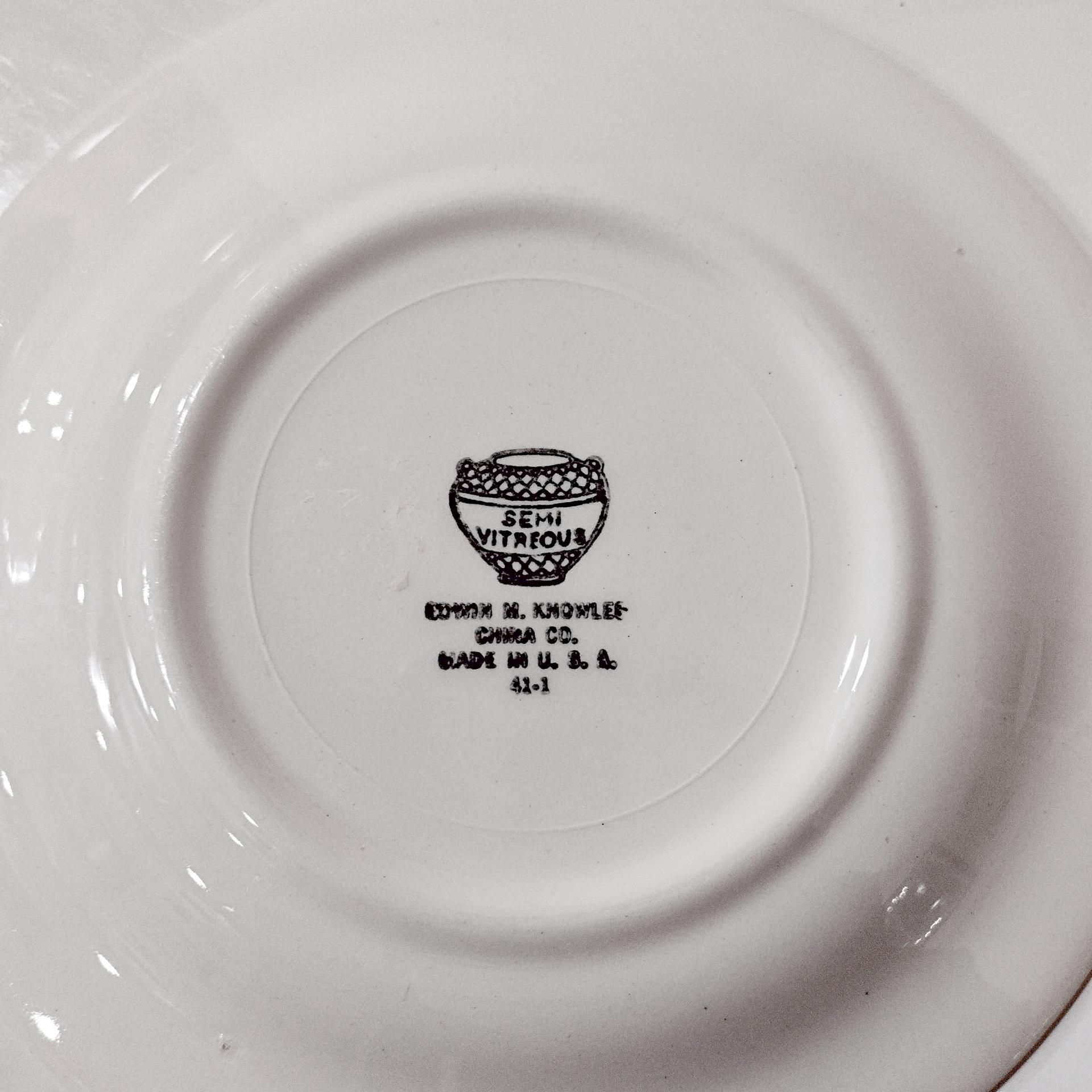 Vintage Edwin Knowles Royal Knowlton Plates, Set of Four, Bread and Butter Appetizer Plates