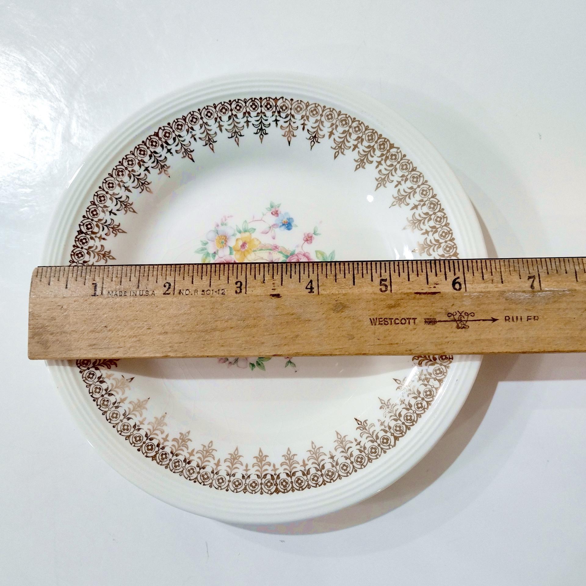 Vintage Edwin Knowles Royal Knowlton Plates, Set of Four, Bread and Butter Appetizer Plates