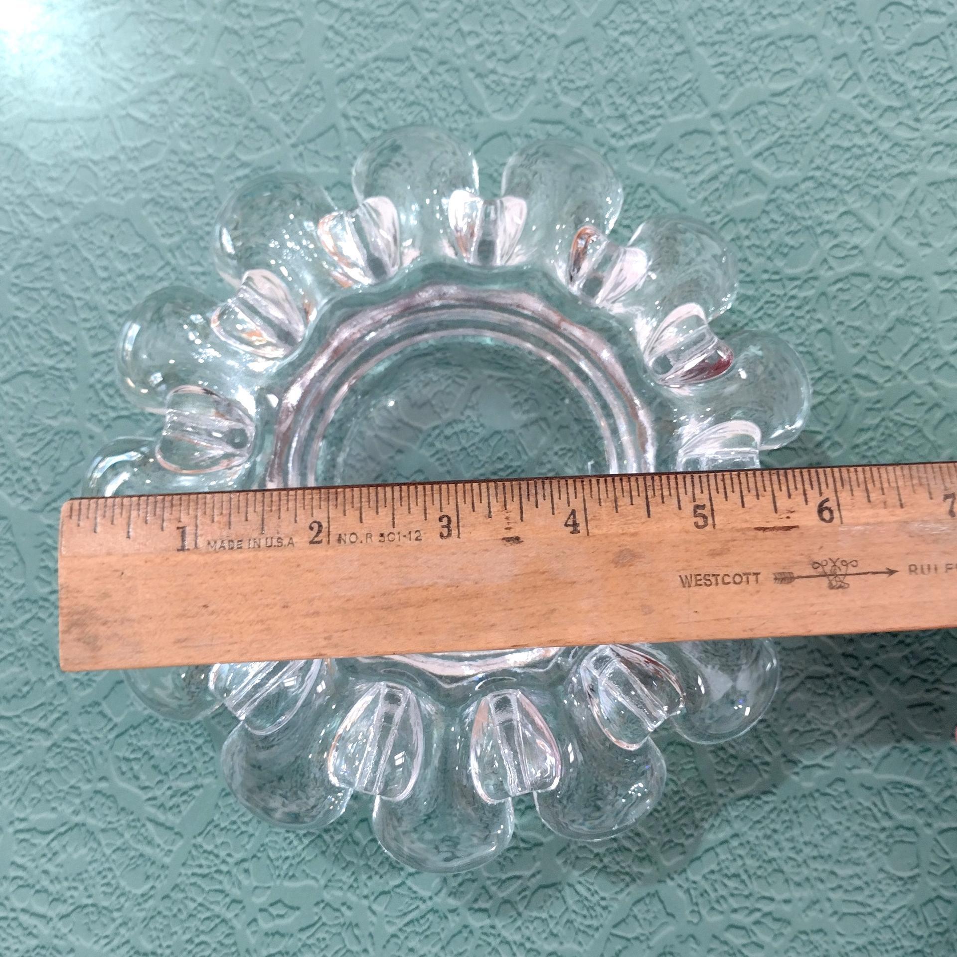 Vintage Kosta Boda Goran Warrf Krinolin Pillar Candle Holder or Ashtray, Swedish Scandinavian Art Glass