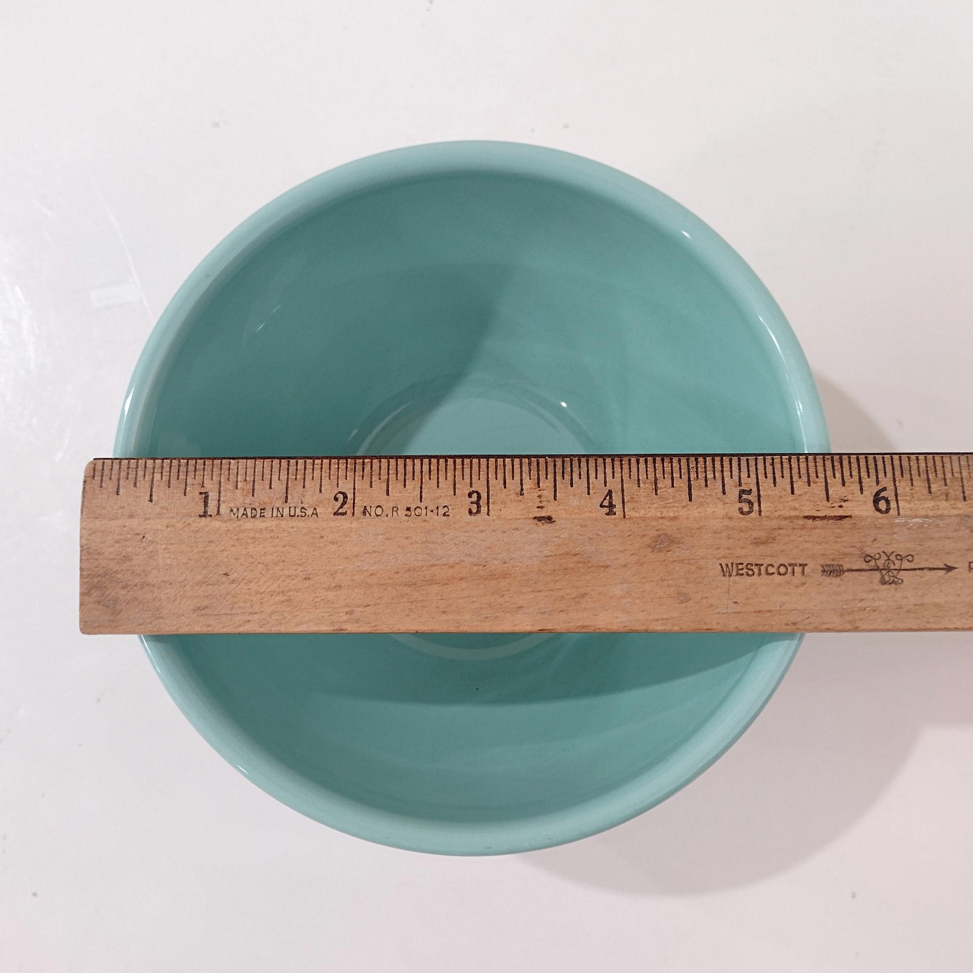 Vintage Anthropologie Seafoam Green Latte Bowls, Set of Two, Ceramic Cereal Soup Noodle Bowls
