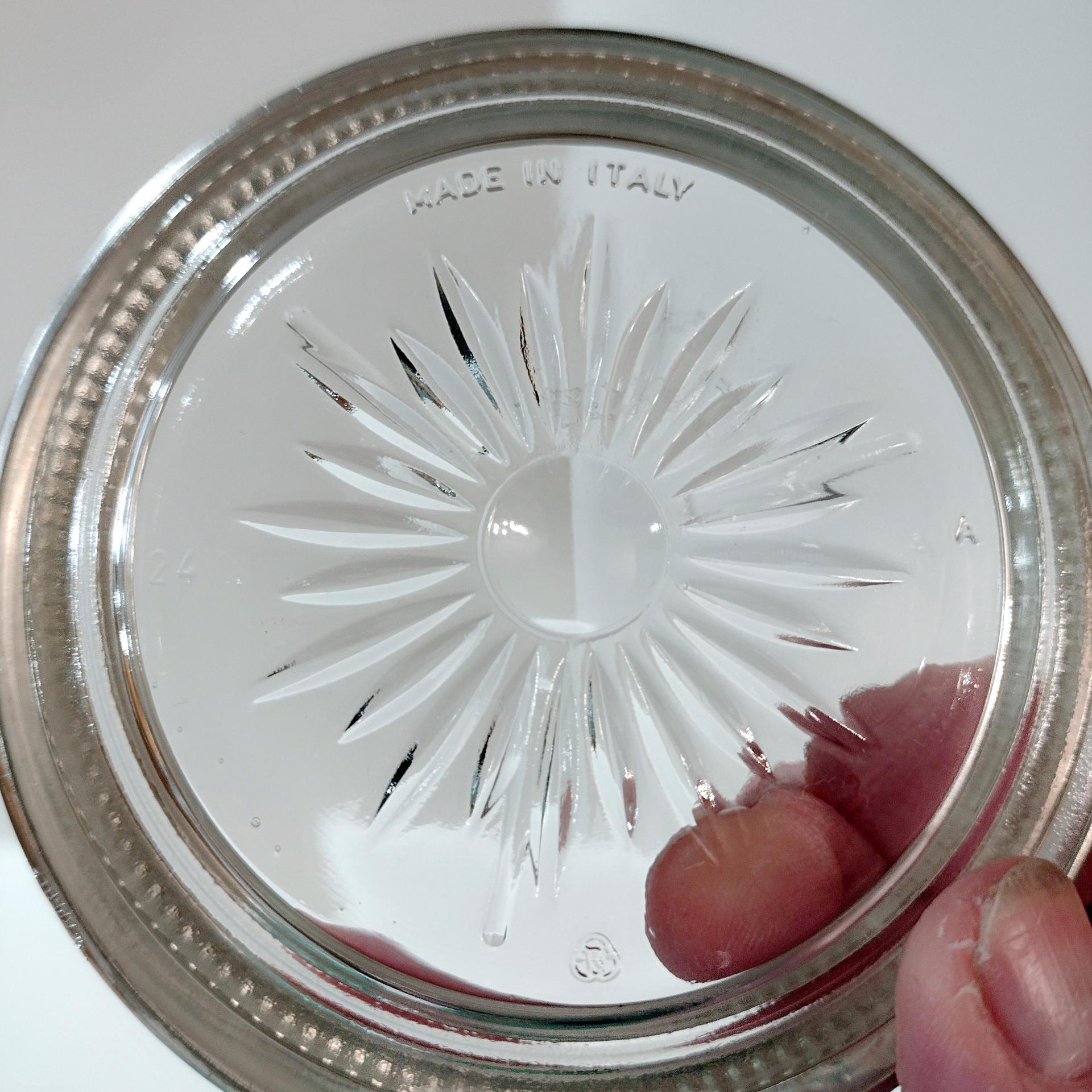 Vintage Leonard Silver Plated and Glass Coasters, Set of Four