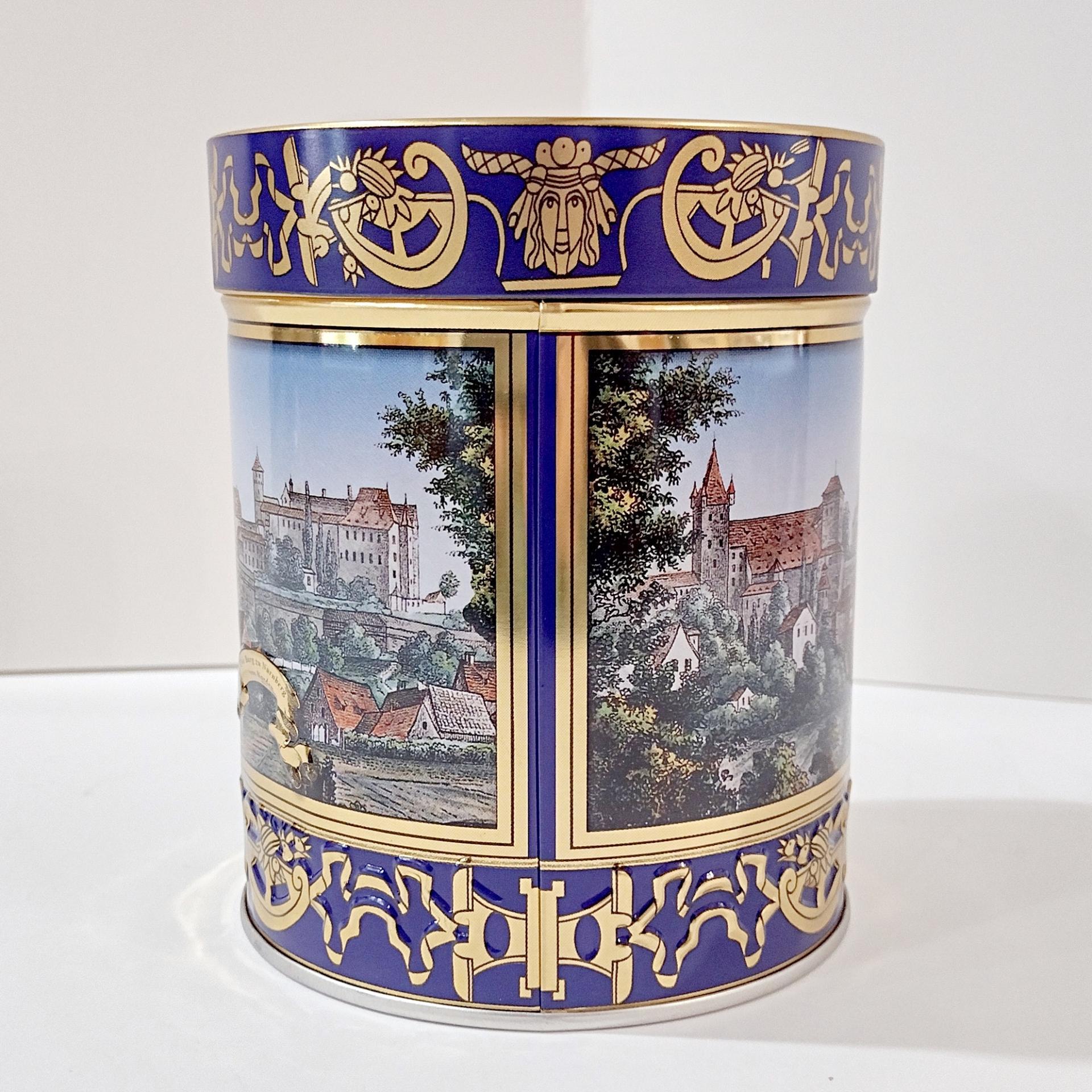 Vintage Lebkuchen-Schmitz Gingerbread Cookie Nurnberger Castle Tin, Nuremburg Germany Scene Decorative Storage Tin