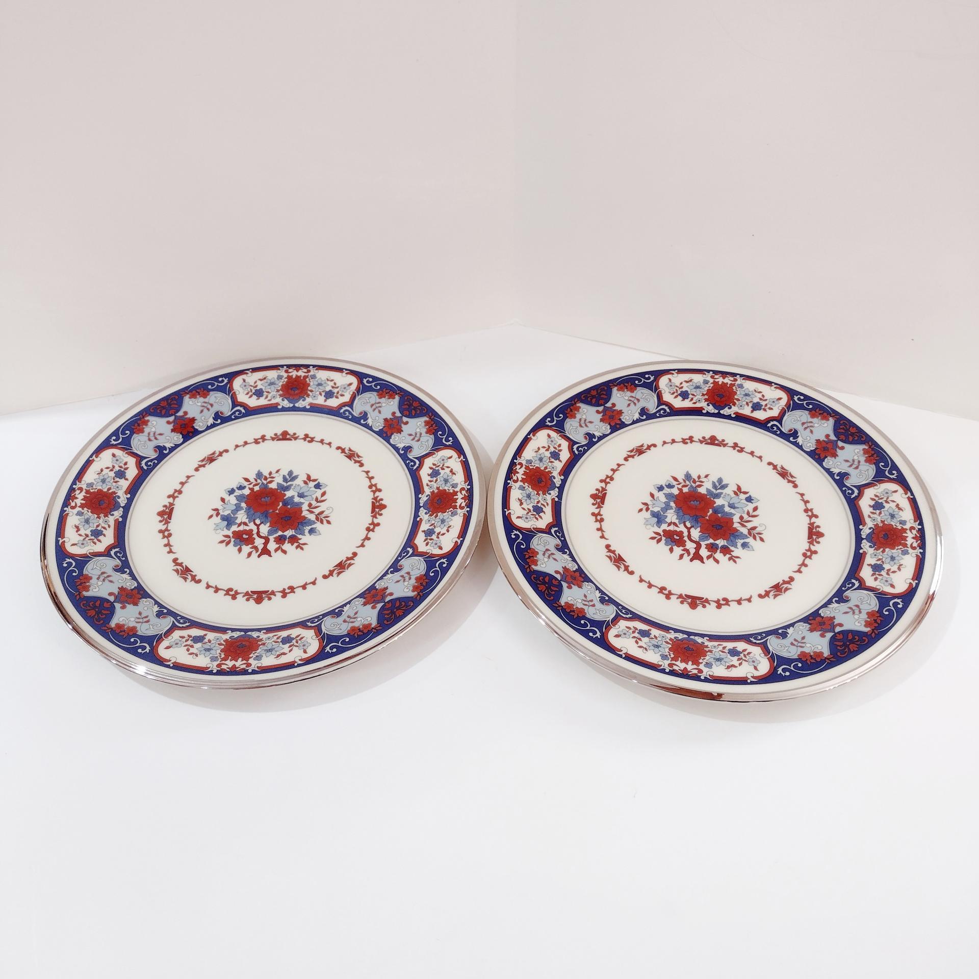 Vintage Lenox Interlude Porcelain Dinner Plates, Set of Two