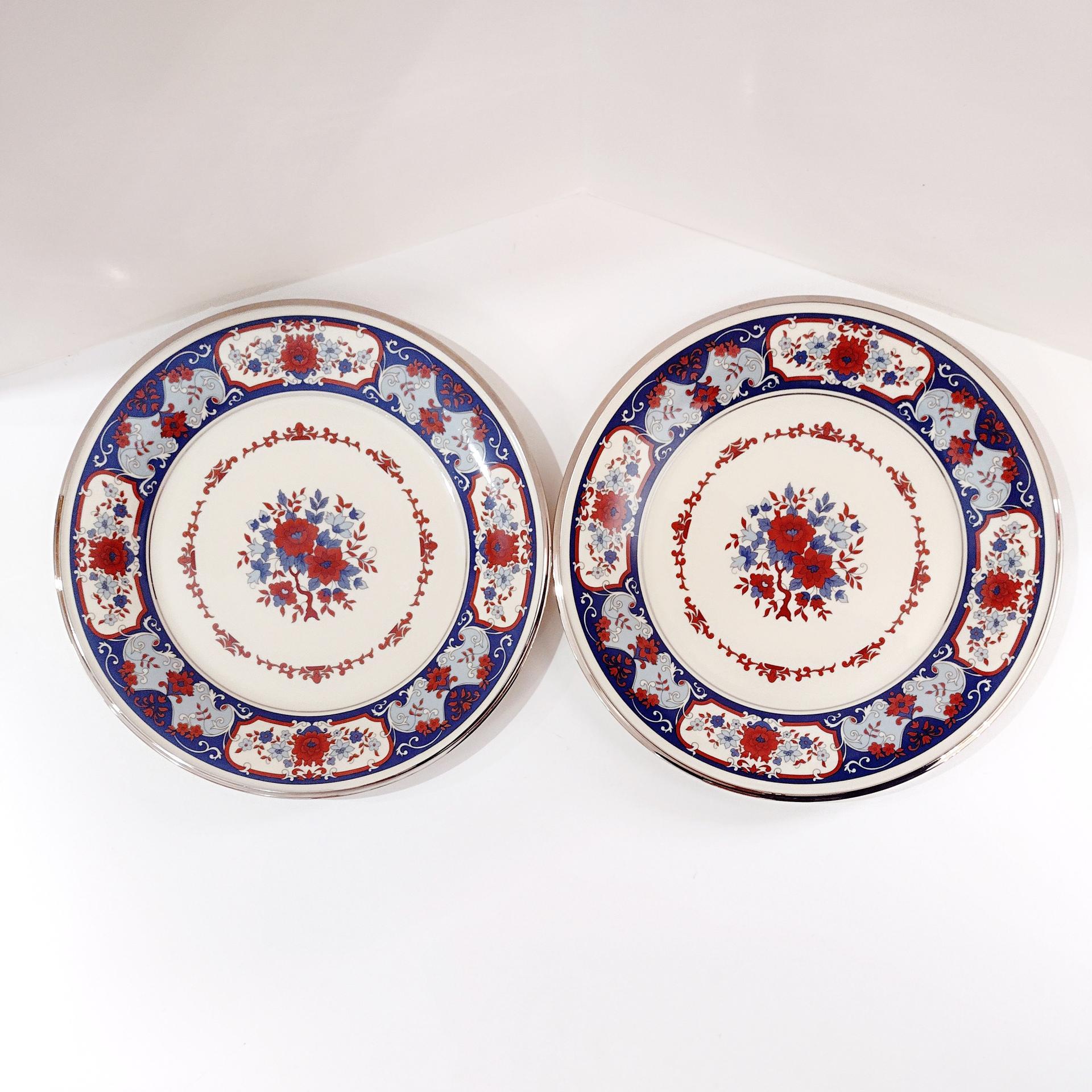 Vintage Lenox Interlude Porcelain Dinner Plates, Set of Two