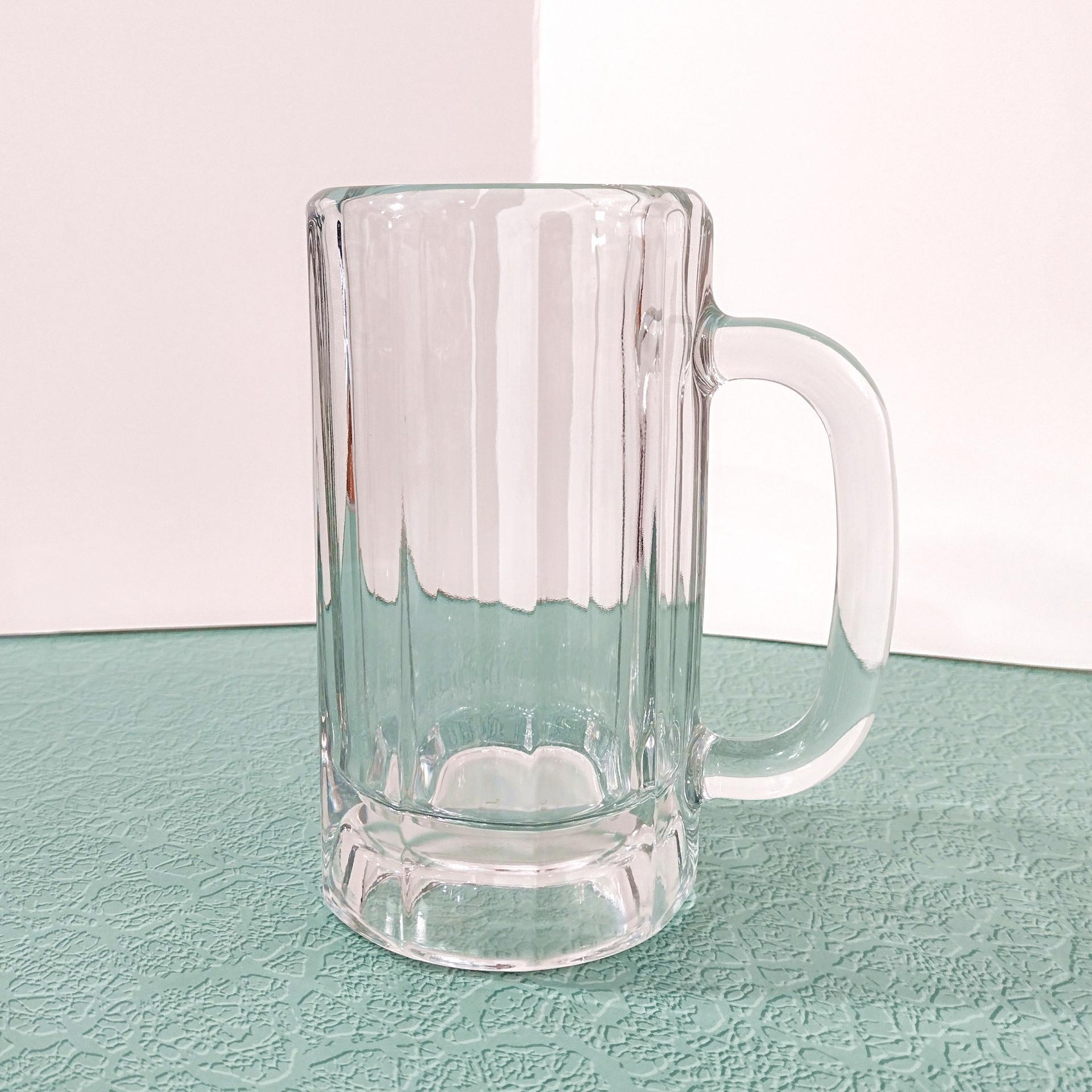 Vintage Libbey Heavy Weight Paneled Beer Mug, 16 Ounce Clear Glass Mug