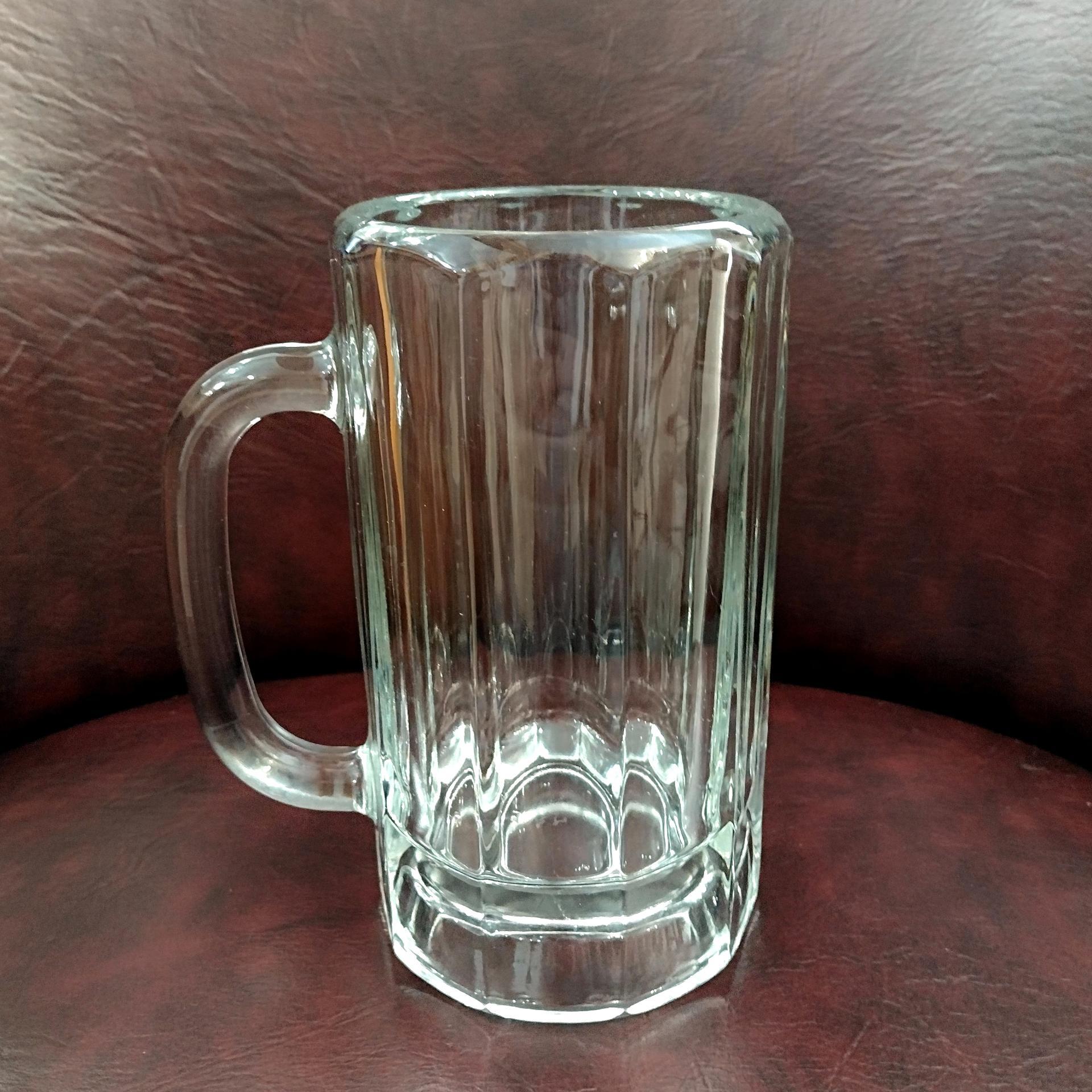 Vintage Libbey Heavy Weight Paneled Beer Mug, 16 Ounce Clear Glass Mug