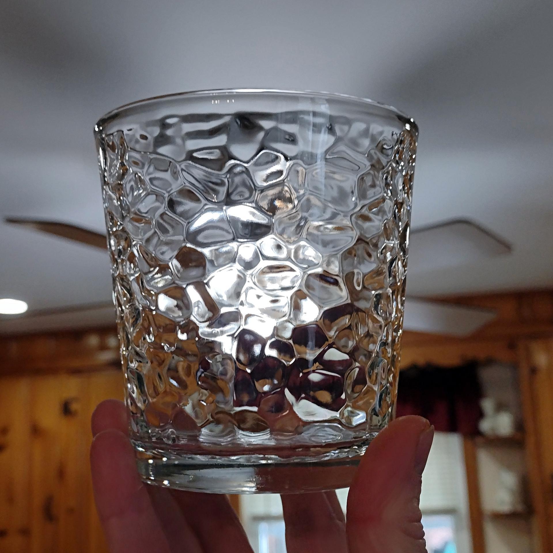 Vintage Libbey 12 Ounce Pebble Textured Lowball Whiskey Rocks Glasses, Set of Four