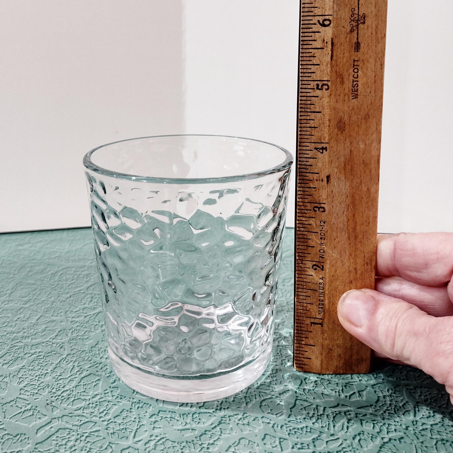 Vintage Libbey 12 Ounce Pebble Textured Lowball Whiskey Rocks Glasses, Set of Four