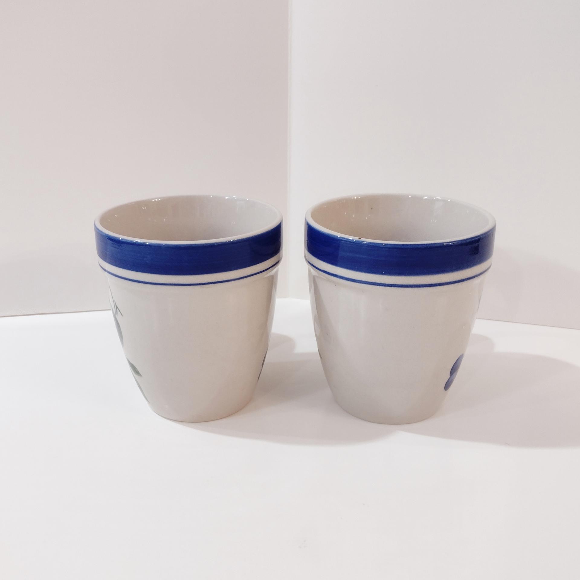 Vintage LL Bean Blueberry Coffee Tea Mugs, Set of Two