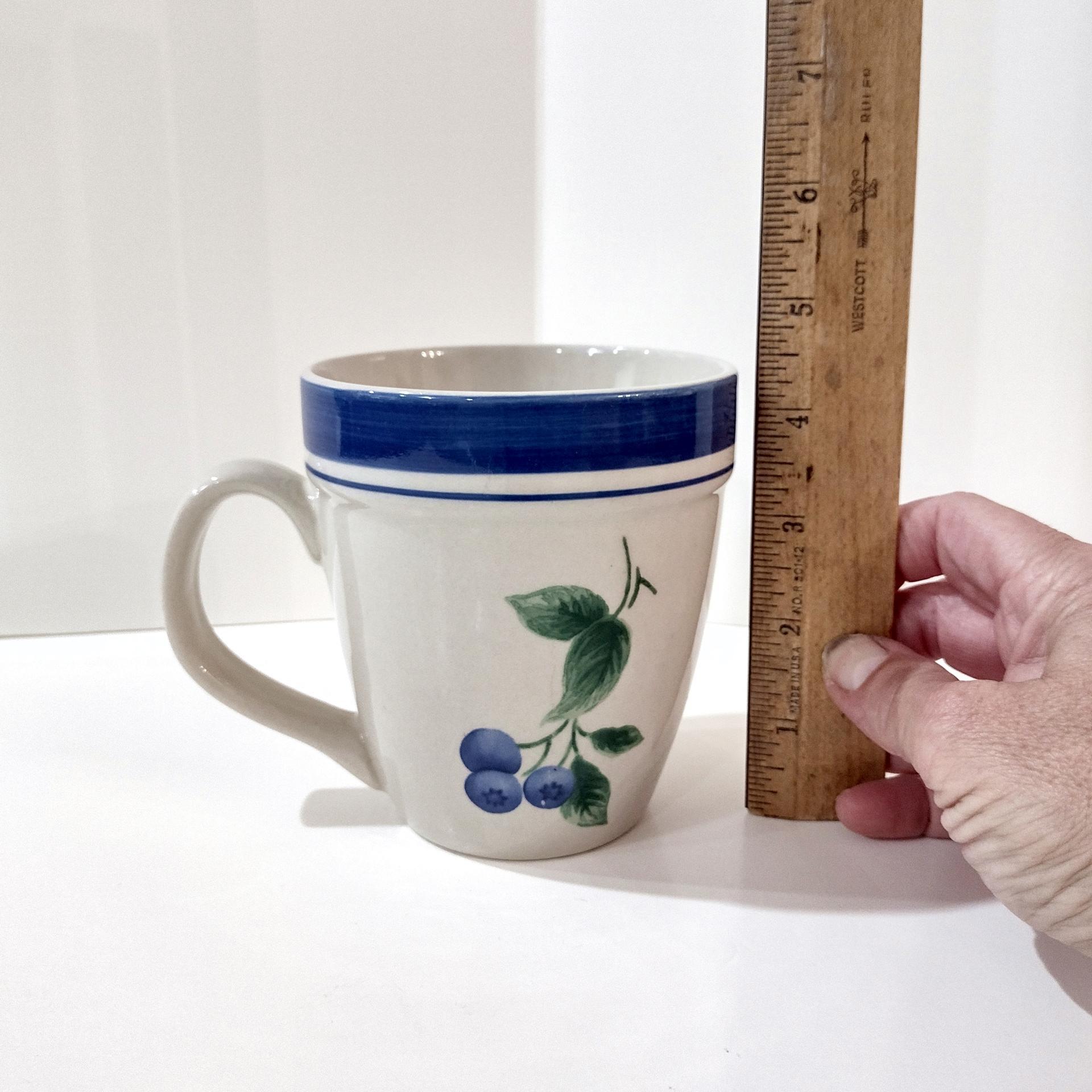 Vintage LL Bean Blueberry Coffee Tea Mugs, Set of Two