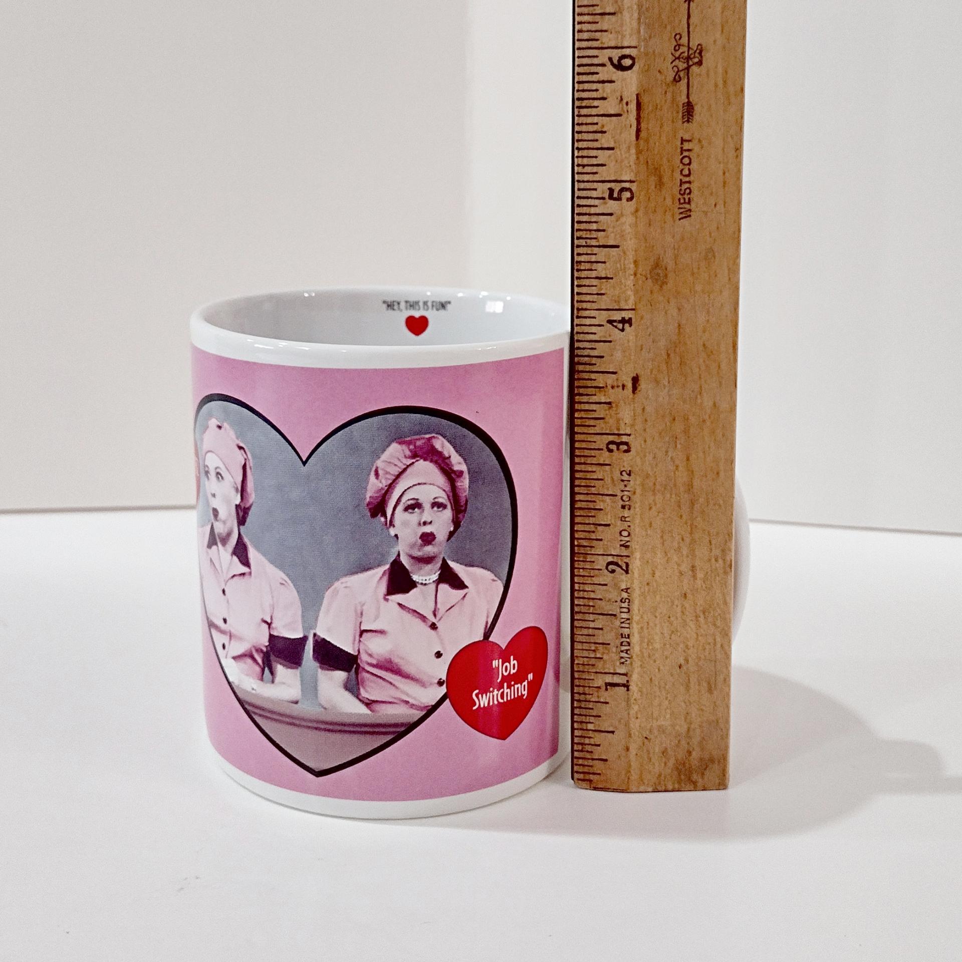 Vintage 50th Anniversary I Love Lucy Coffee Tea Mug, Episode 39 Job Switching, Lucille Ball Collectible
