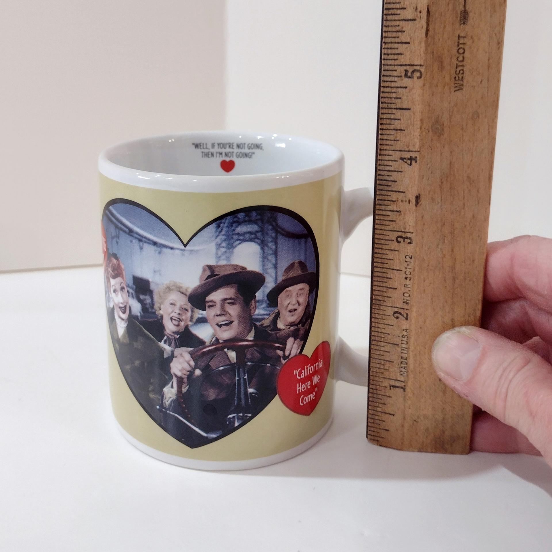 Vintage 50th Anniversary I Love Lucy Coffee Tea Mug, Episode 110 California Here We Come
